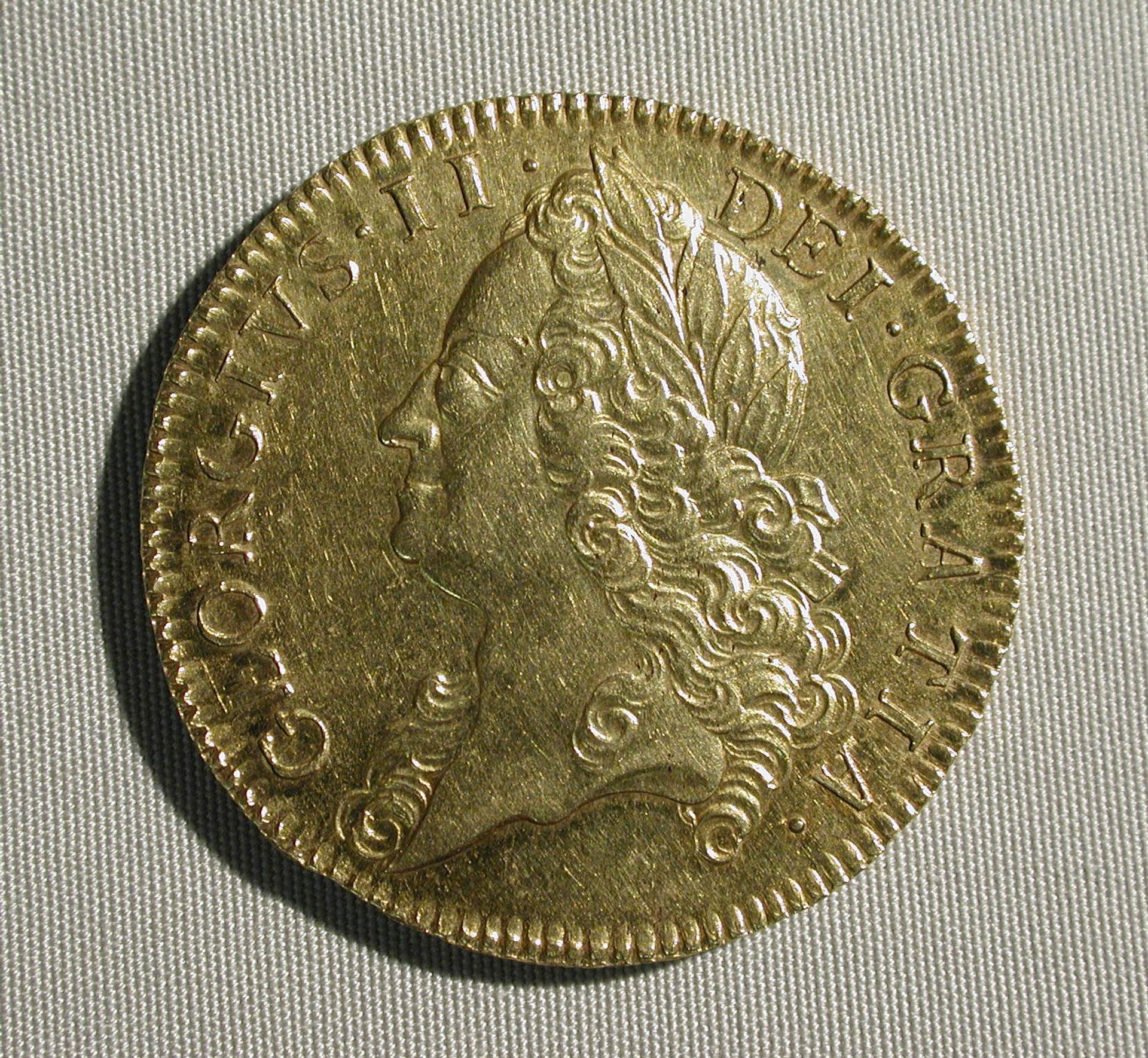 Five guineas coin of George II by John Croker