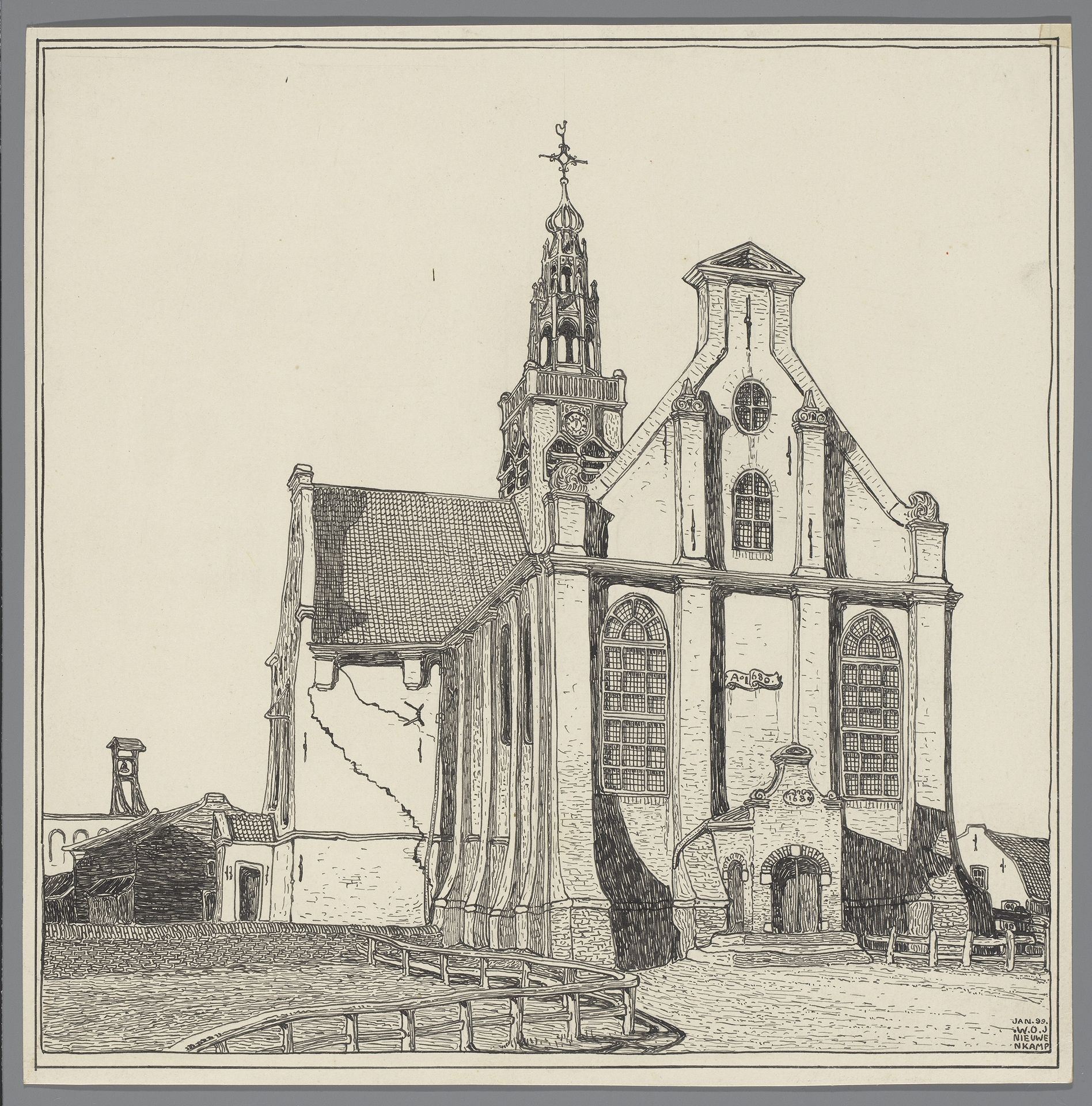 Bullekerk te Zaandam by Wijnand Otto Jan Nieuwenkamp