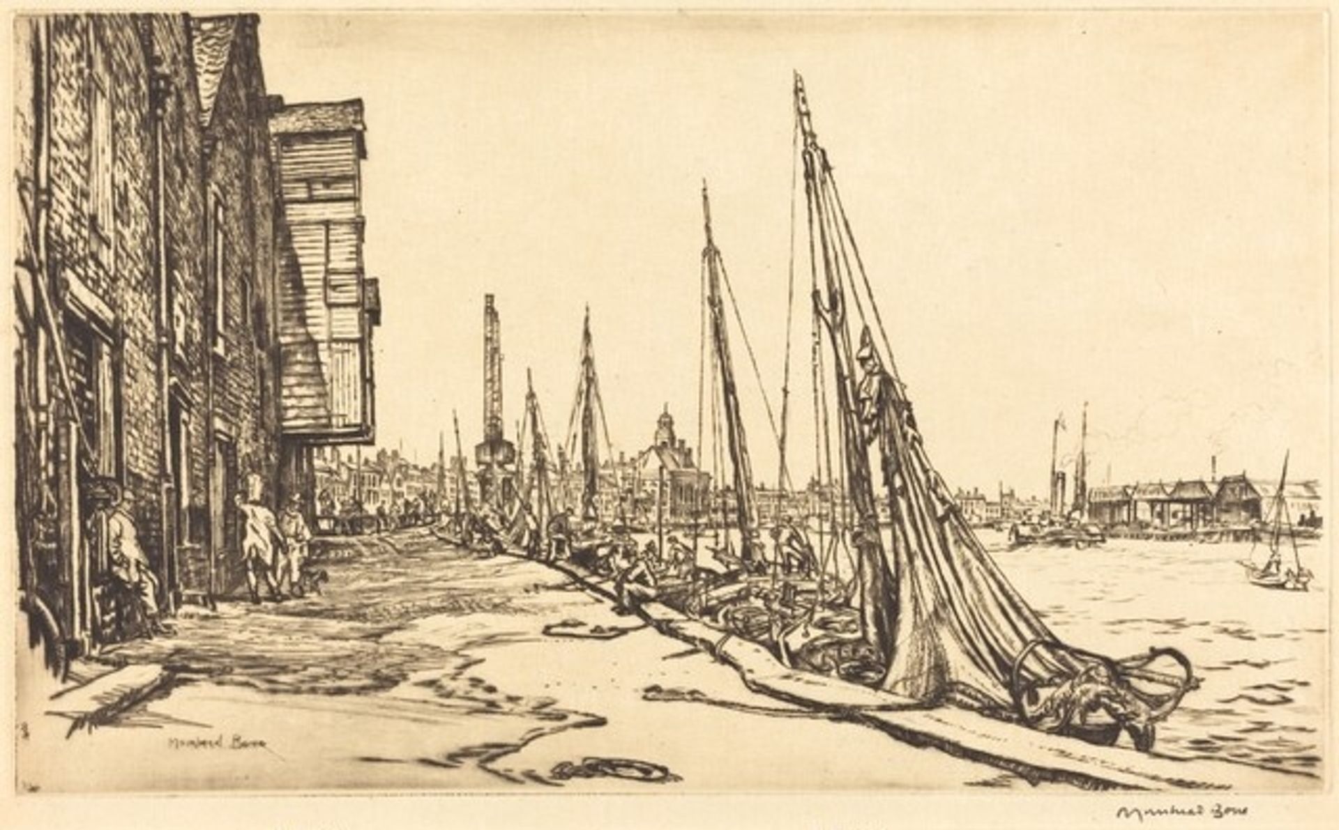 Shrimp Boats, Great Yarmouth by Muirhead Bone