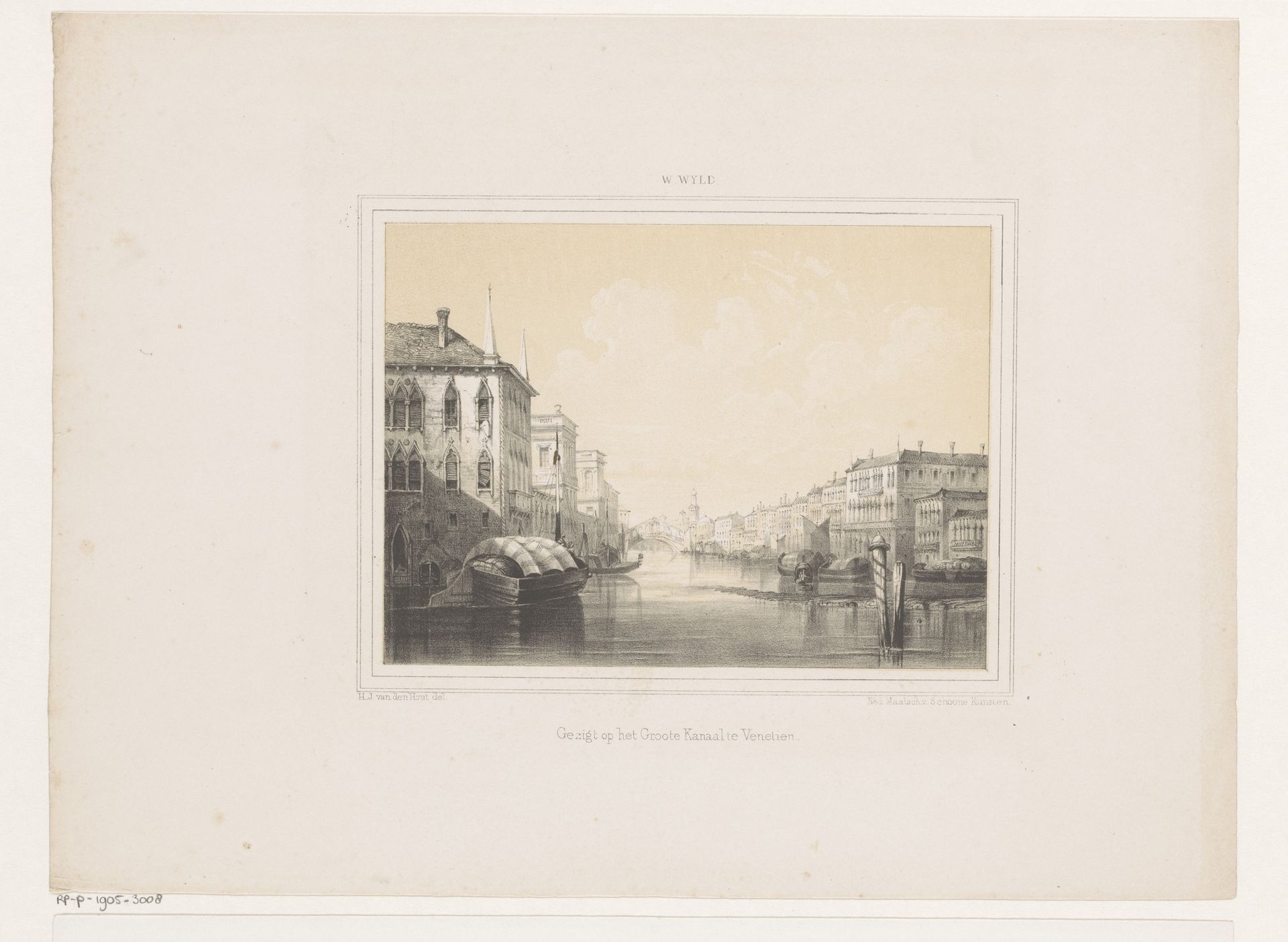 Canal Grande in Venetië by Hermanus Johannes van den Hout