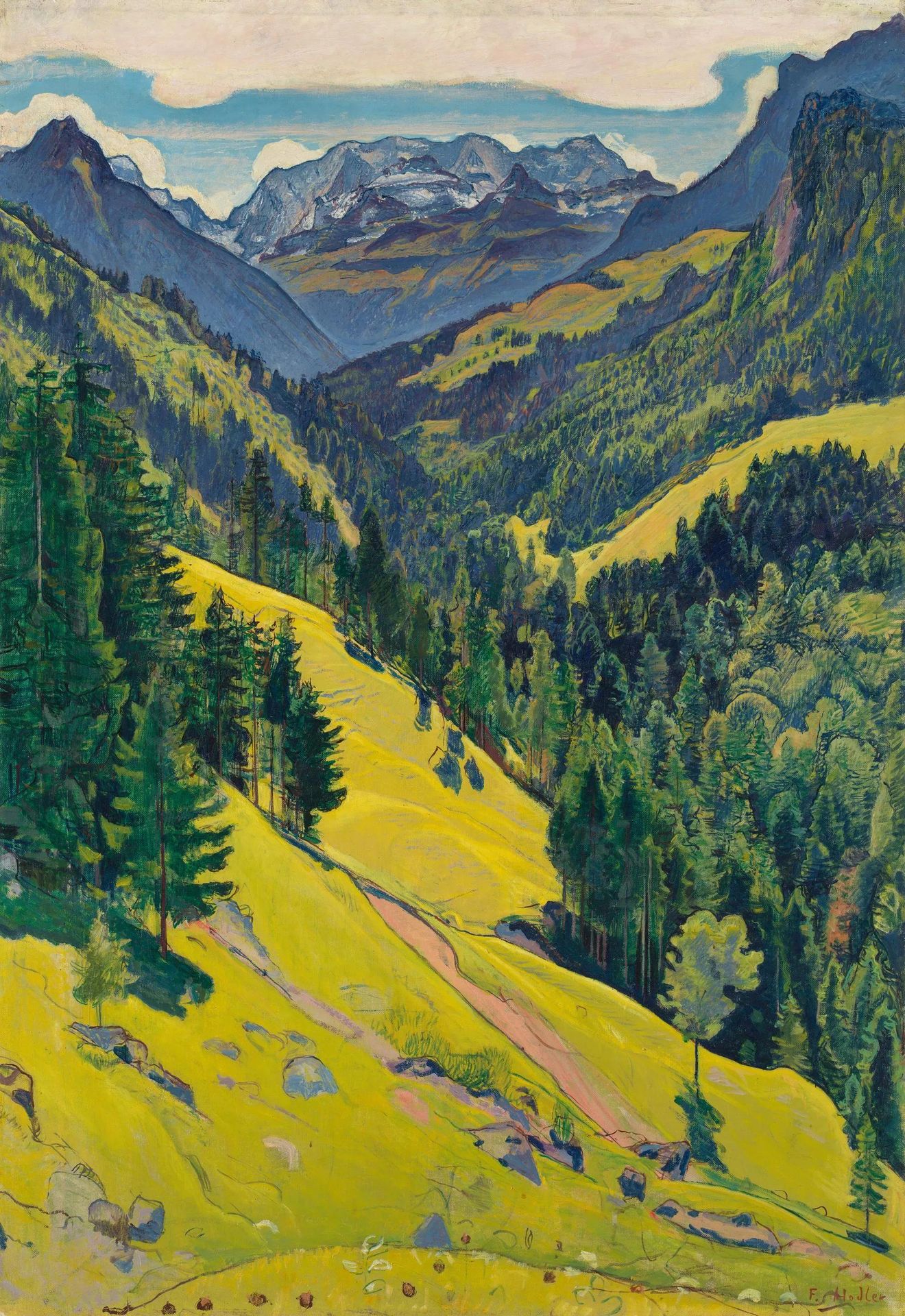 The Kien Valley with the Bluemlisalp Massif by Ferdinand Hodler