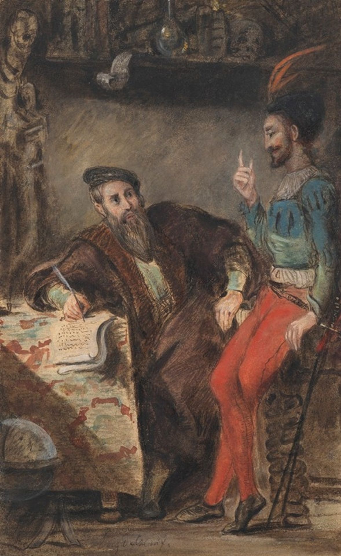 Méphistophélès apparaissant à Faust by Eugène Delacroix