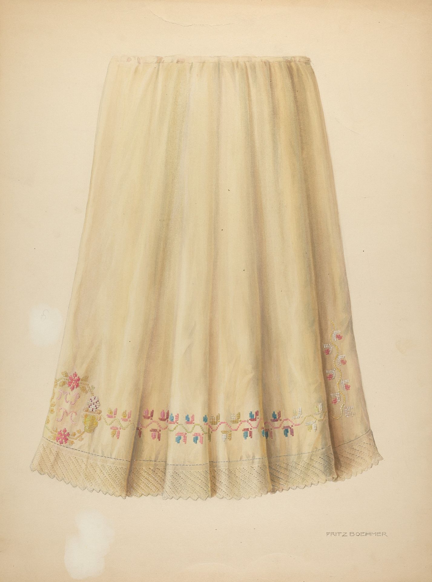 Zoar Embroidered Flannel Petticoat by Fritz Boehmer