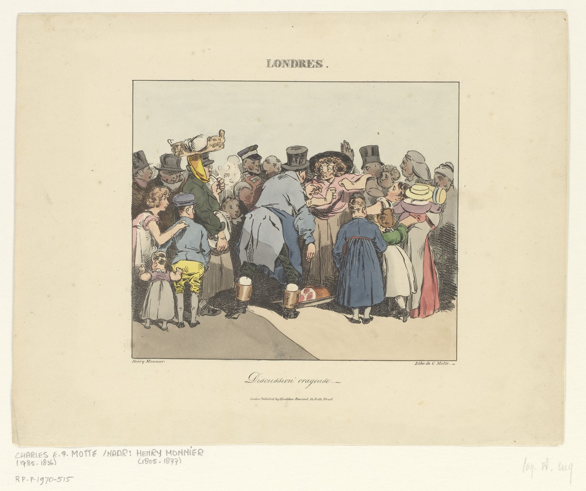 Straatruzie te Londen by Henry-Bonaventure Monnier