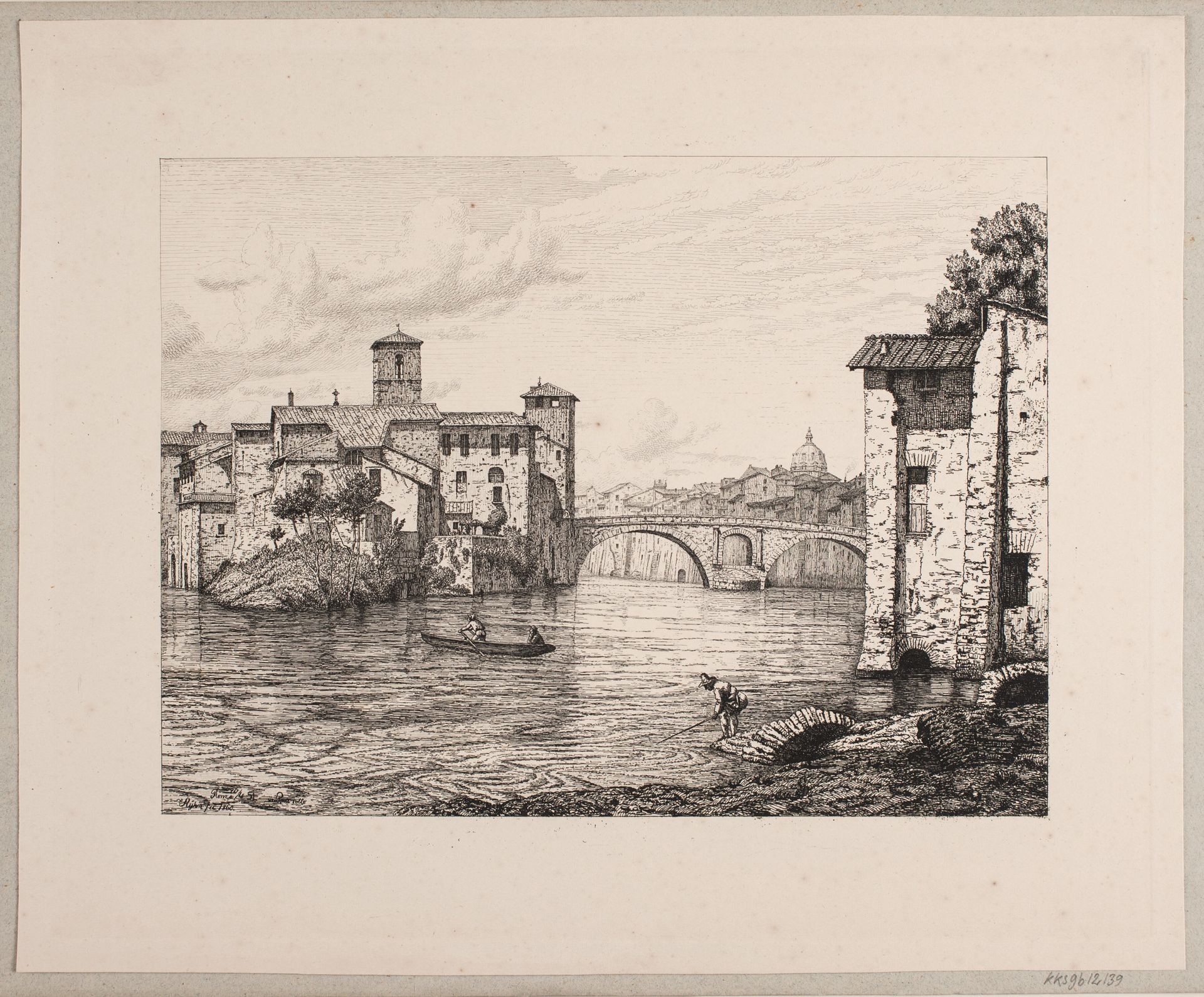 Parti ved Ponte Rotto i Rom by Vilhelm Kyhn