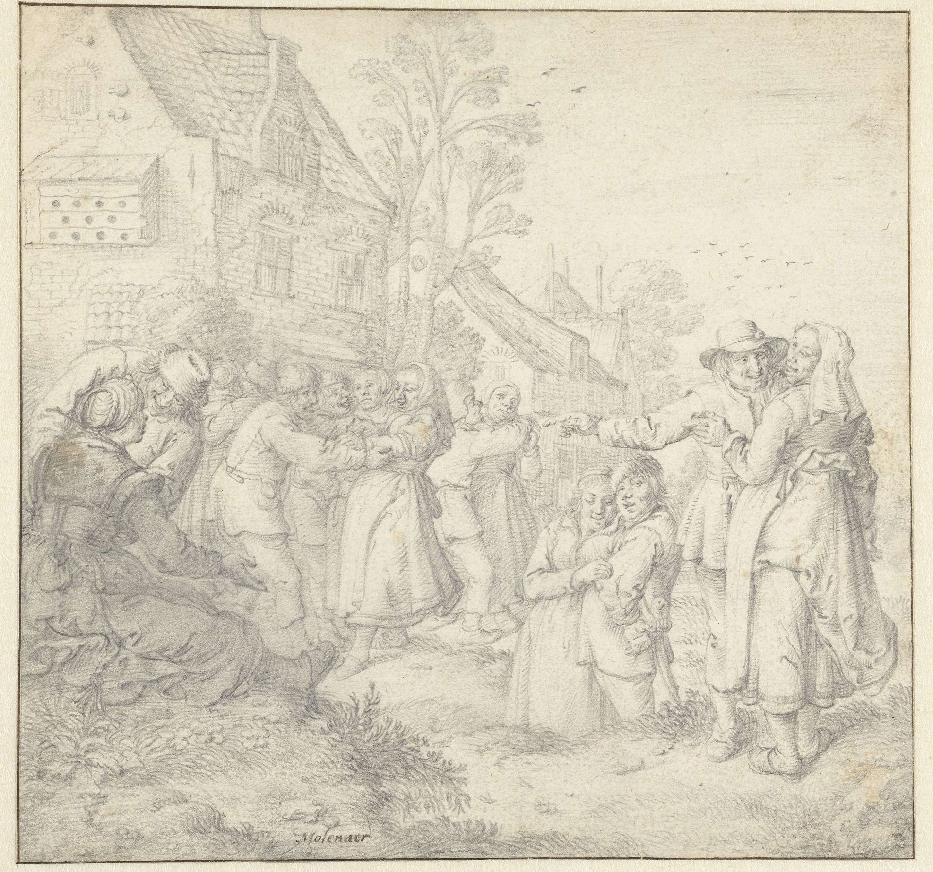 Boerendans by Jan Miense Molenaer