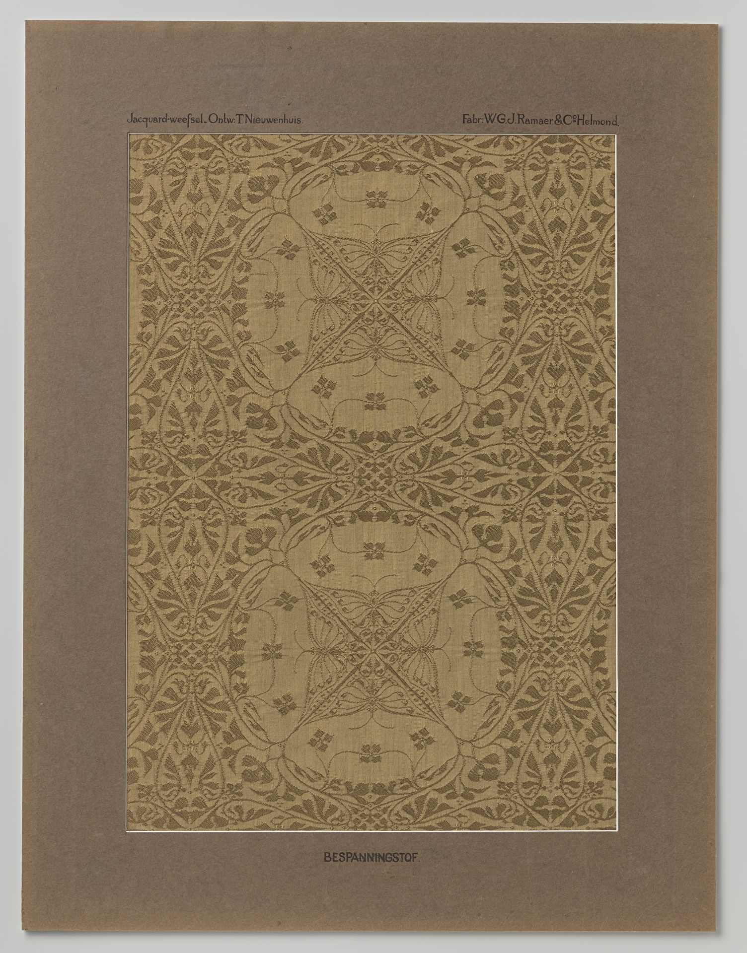 Staal bespanningsstof naar ontwerp van Theo Nieuwenhuis in passe-partout by Theo Nieuwenhuis