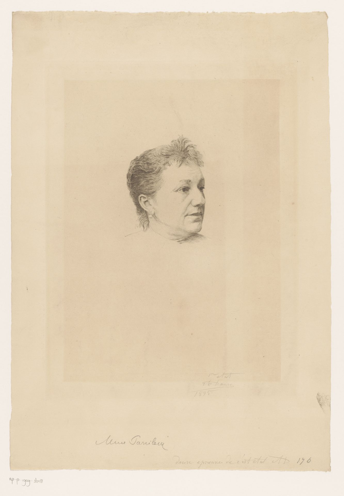 Portret van een onbekende dame, mevrouw Panilecq by Auguste Danse
