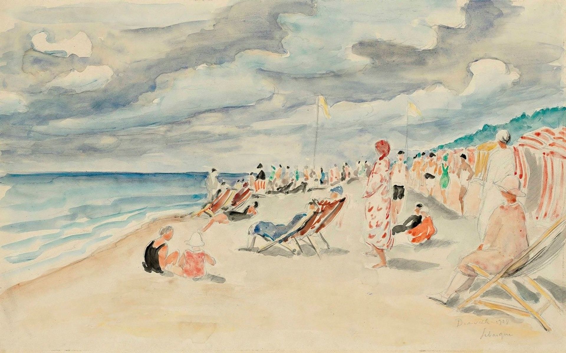 La plage de Deauville by Henri Lebasque