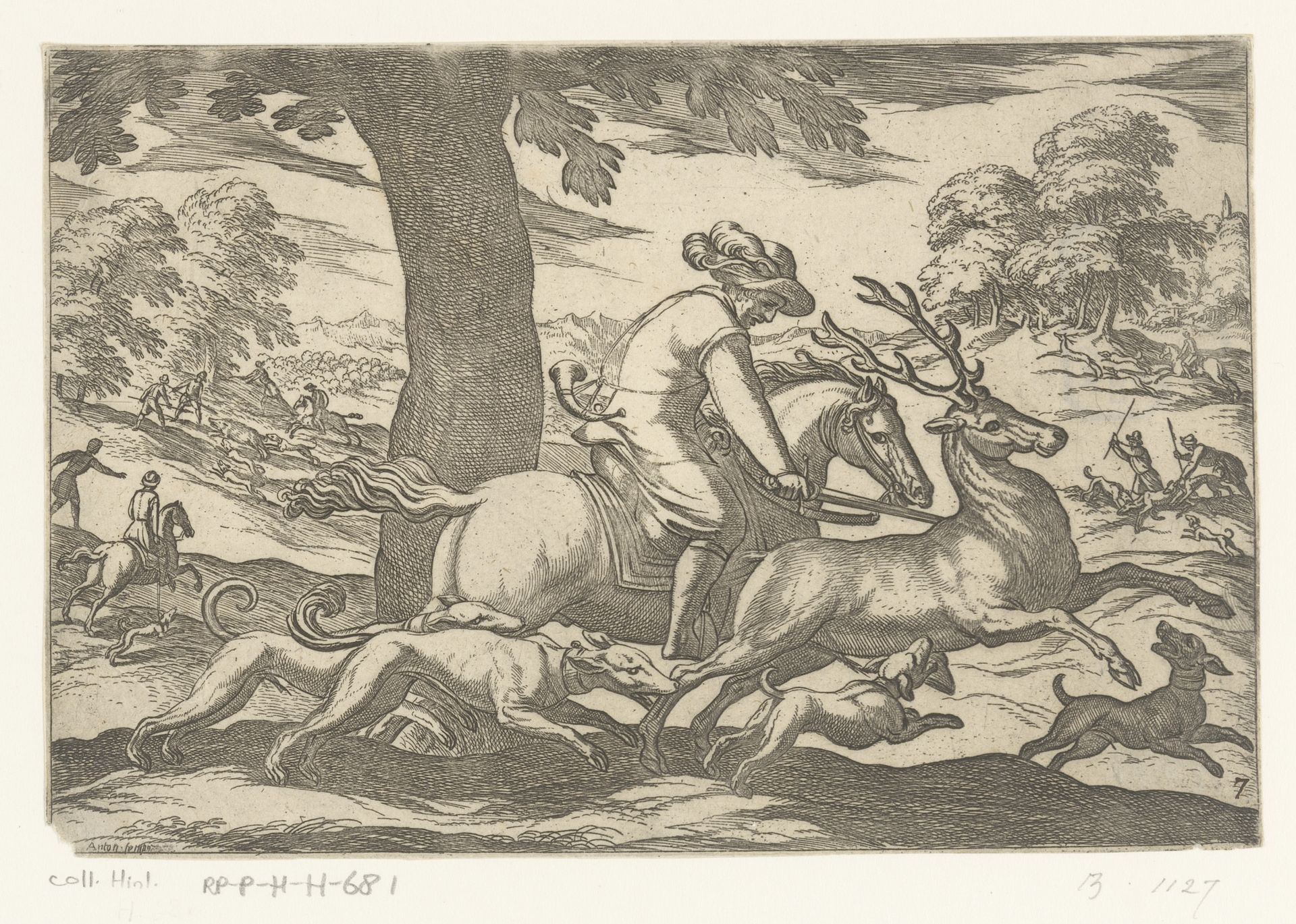 Jacht op herten by Antonio Tempesta