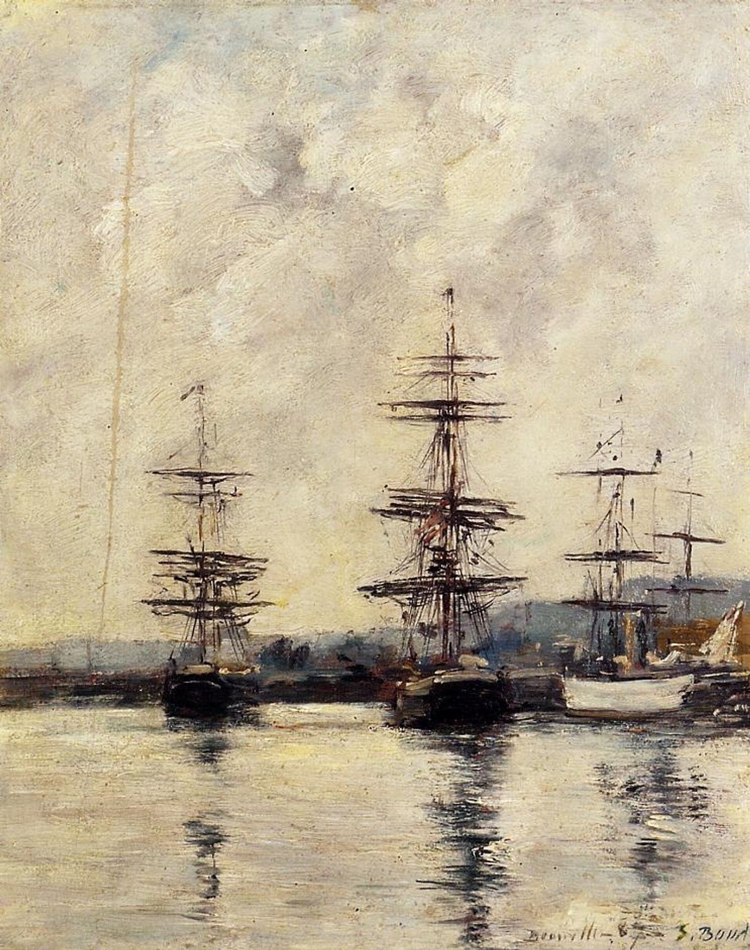 The Port, Deauville by Eugène Boudin