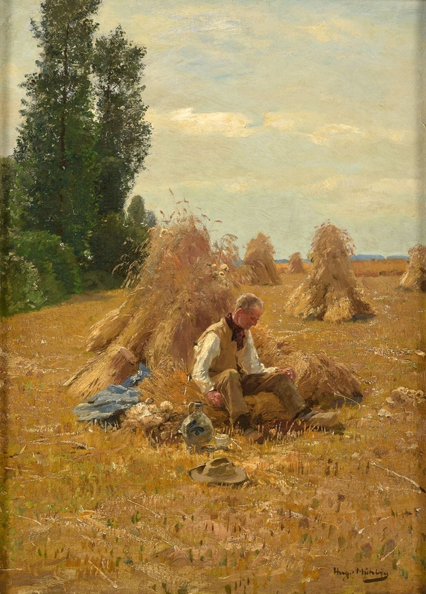 The lunch break by Hugo Mühlig
