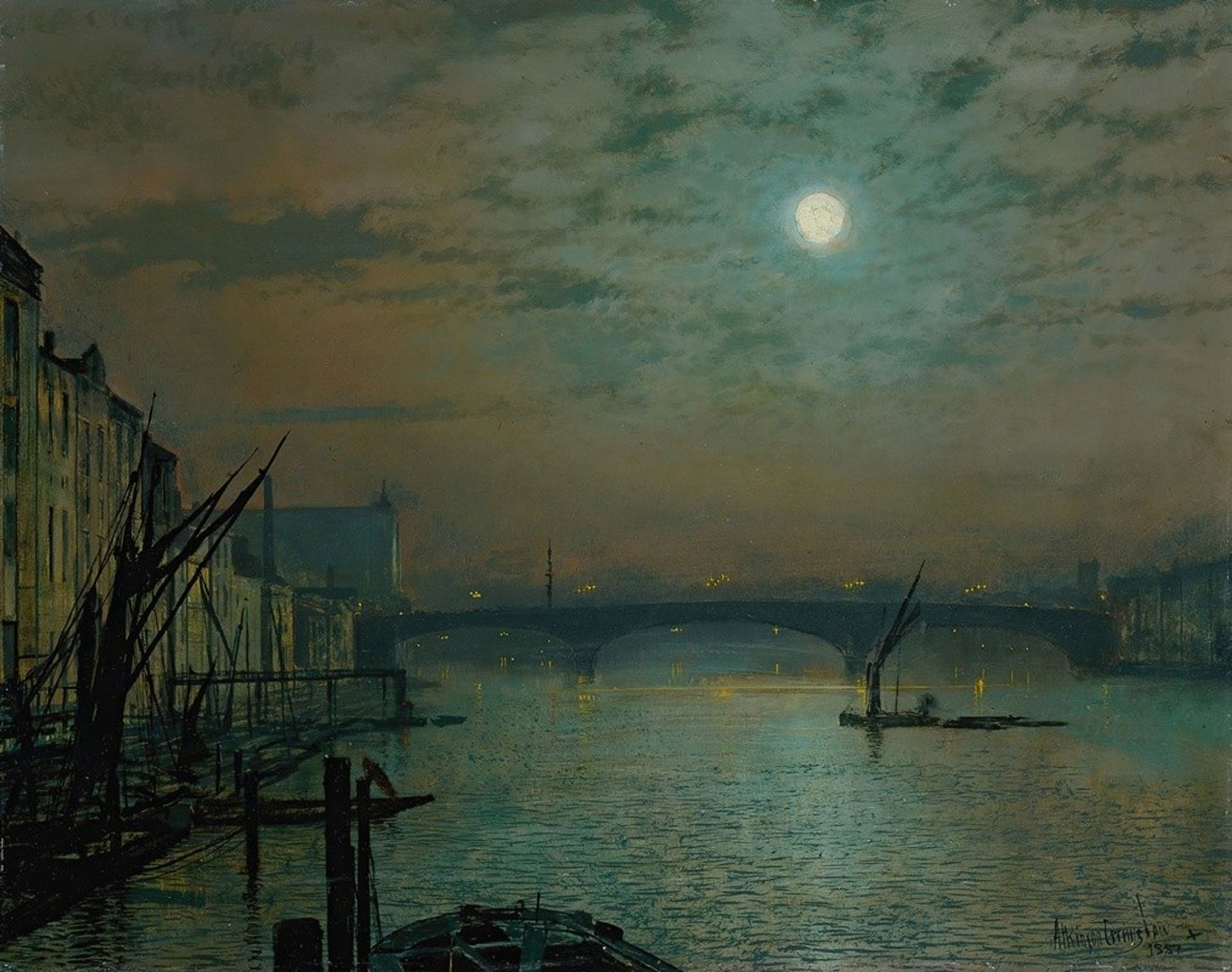 Southwark Bridge by Moonlight by John Atkinson Grimshaw