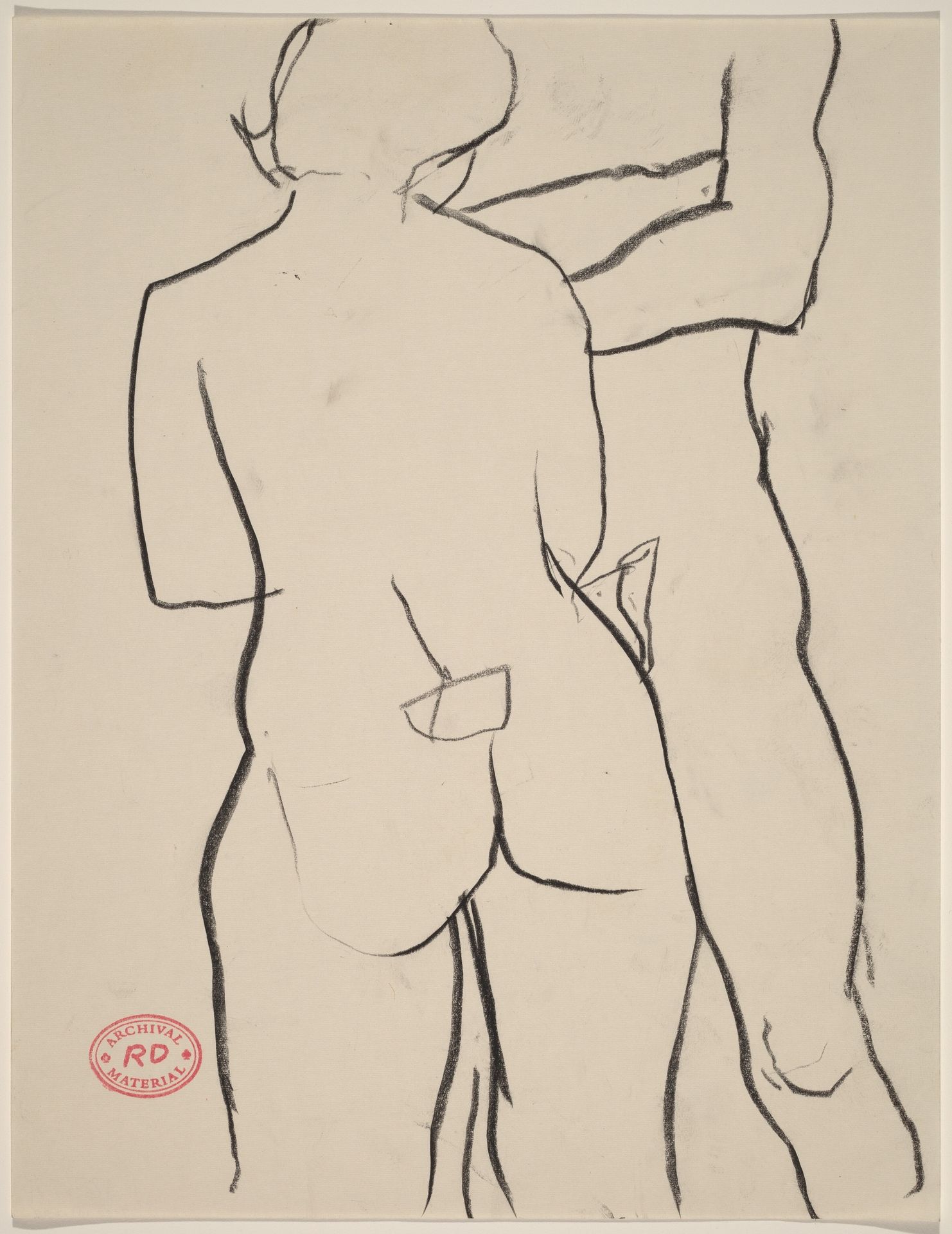 Untitled [back view of female nude facing another model] by Richard Diebenkorn