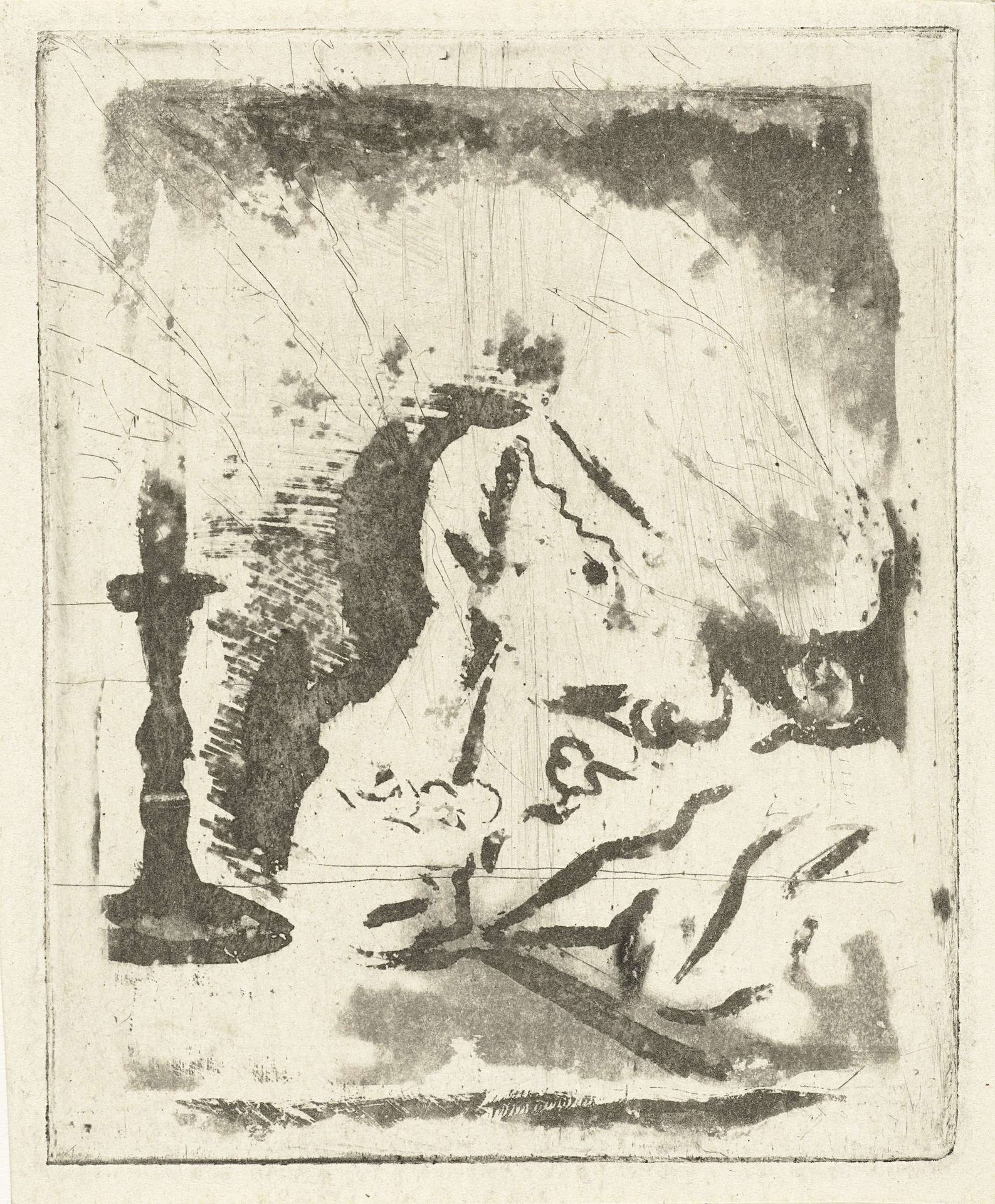 Studieblad met kandelaar by Louis Bernard Coclers