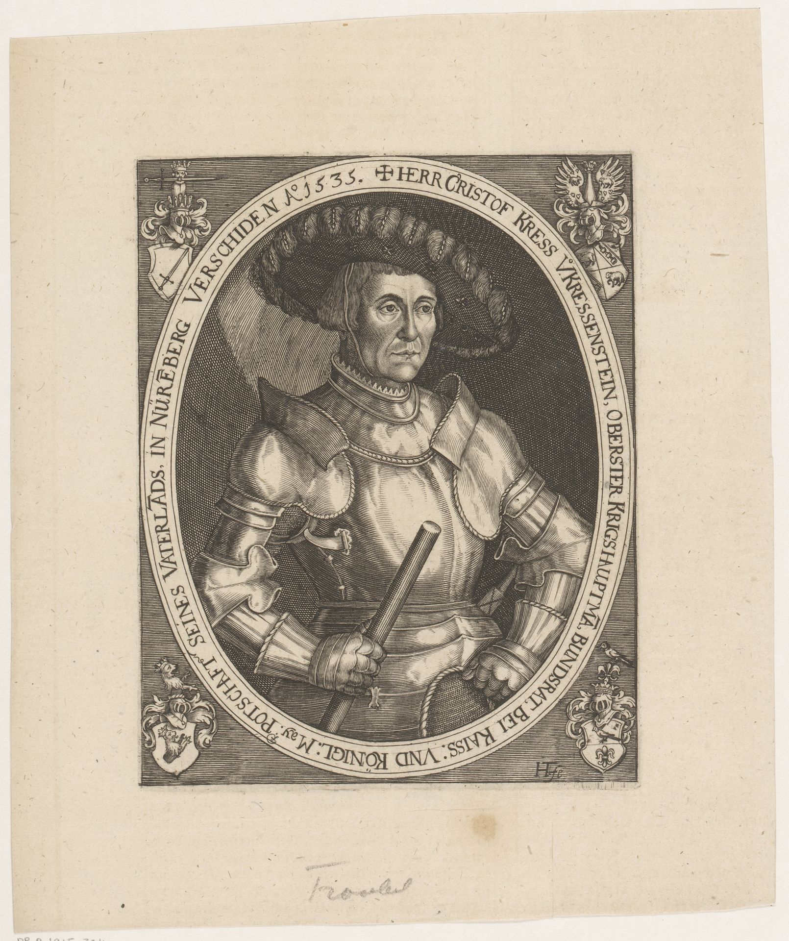 Portret van Christoph I Kreß von Kressenstein by Hans Troschel