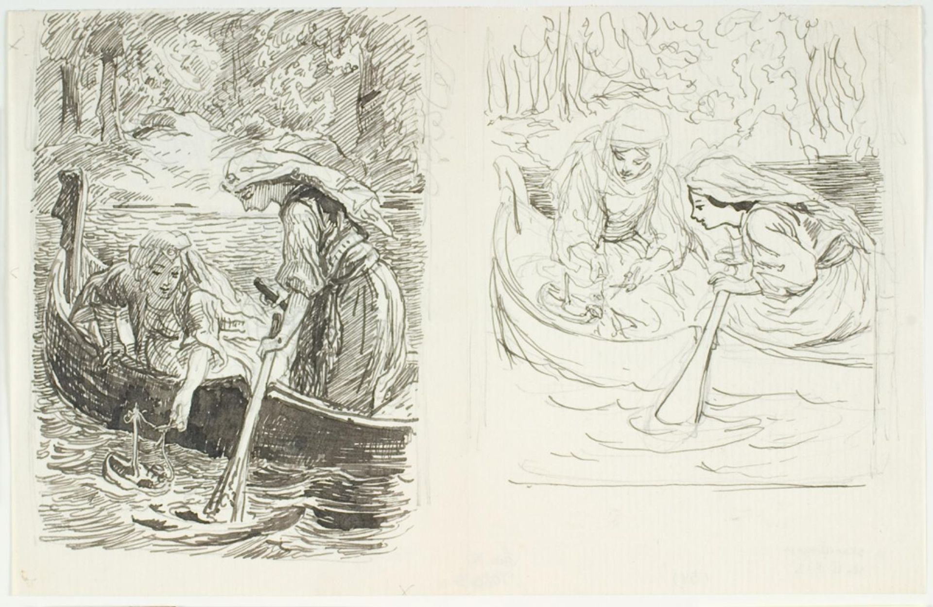 To illustrationsudkast til H.C. Andersen, Skarnbassen by Lorenz Frølich