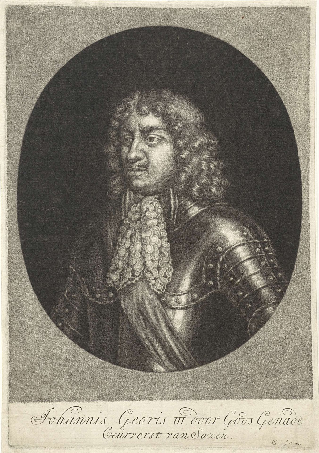 Portret van Johan Georg III van Saksen by Jacob Gole