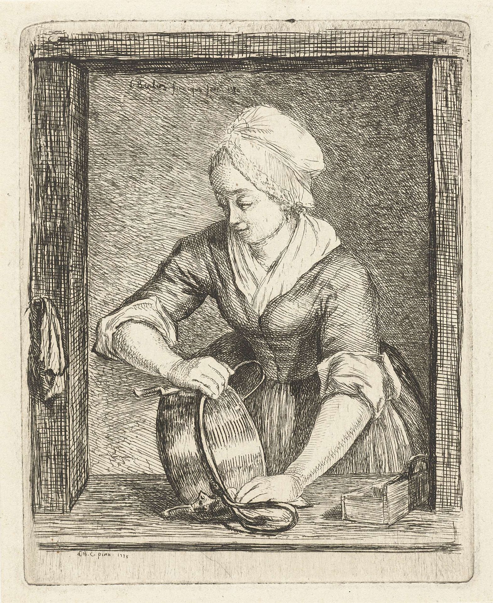 De ketelschuurster by Louis Bernard Coclers
