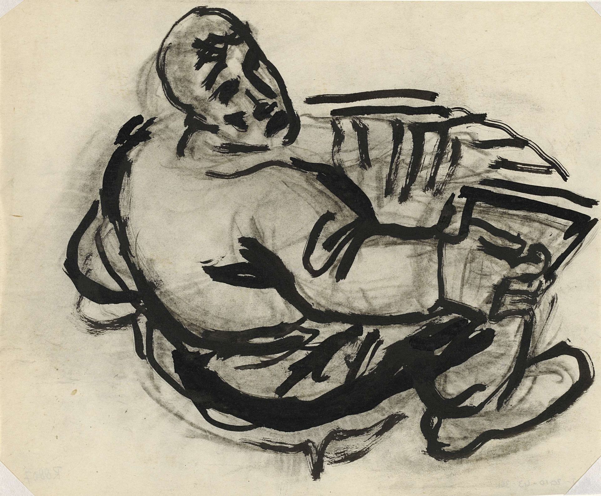 Man met accordeon by Leo Gestel
