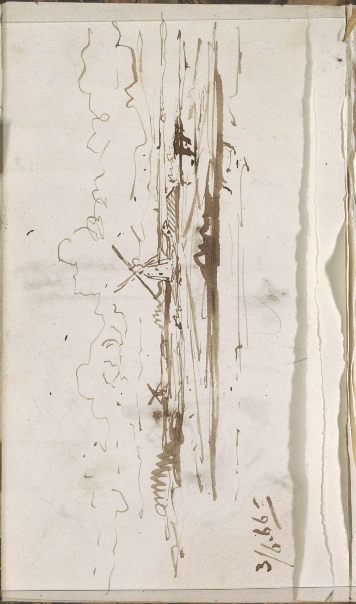 Rivierlandschap met molens by Johannes Tavenraat