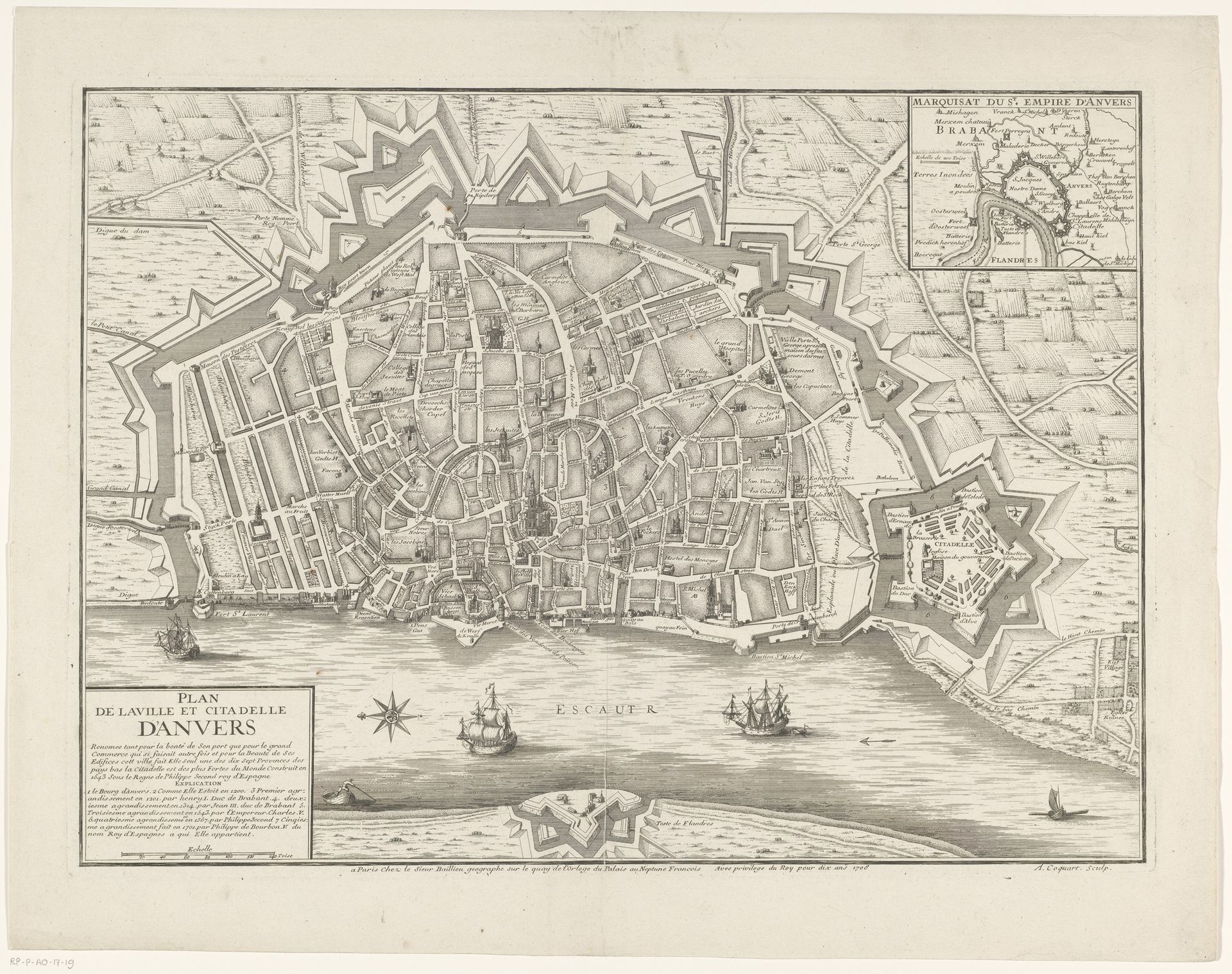 Plattegrond van Antwerpen by Antoine Coquart