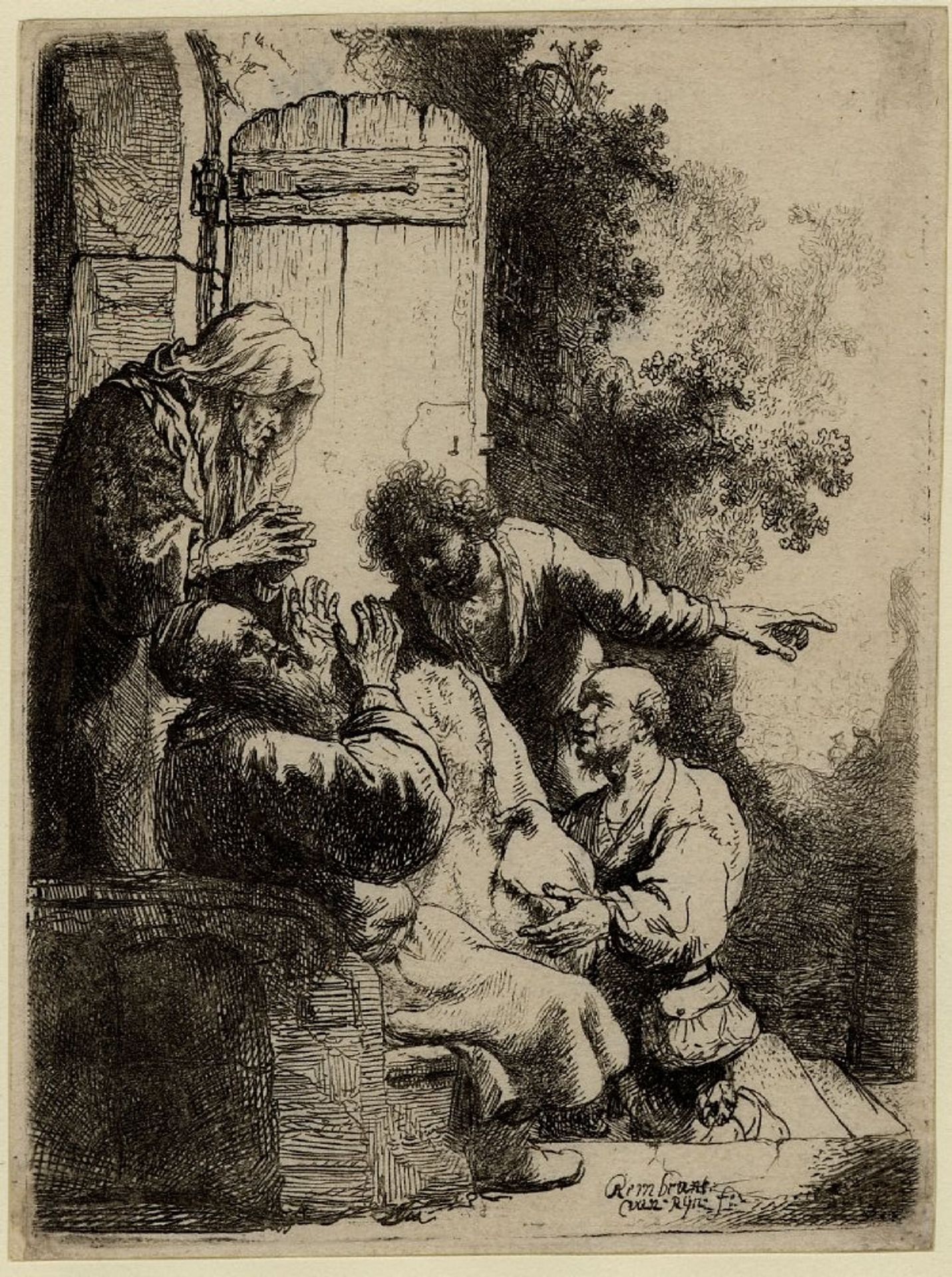Joseph`s coat brought to Jacob by Rembrandt van Rijn