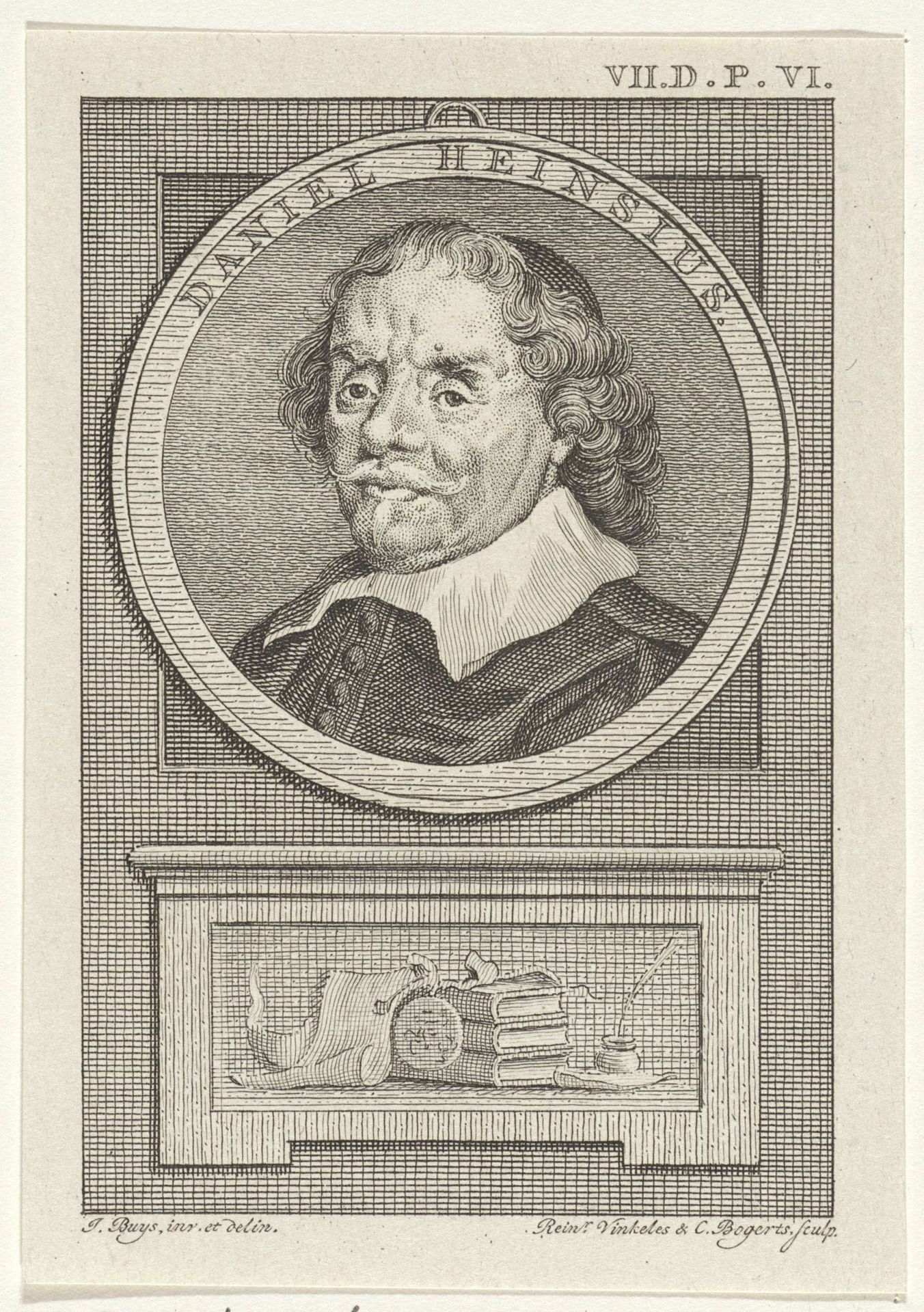 Portret van Daniël Heinsius by Reinier Vinkeles