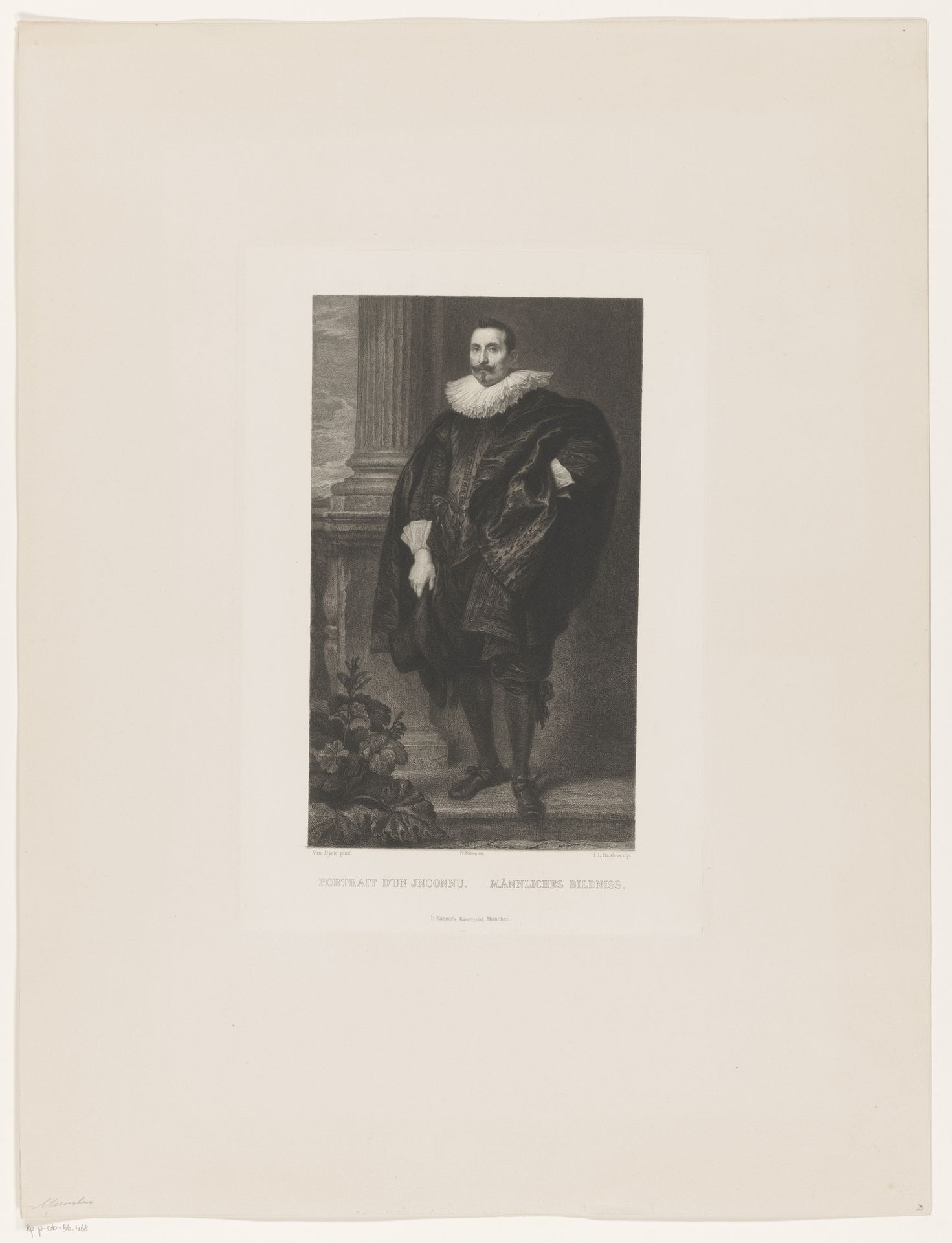 Portret van een onbekende edelman by Johann Leonhard Raab