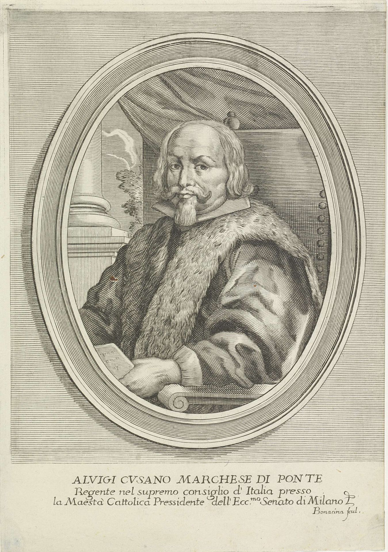 Portret van Aluigi Gusano by Giovanni Battista Bonacina