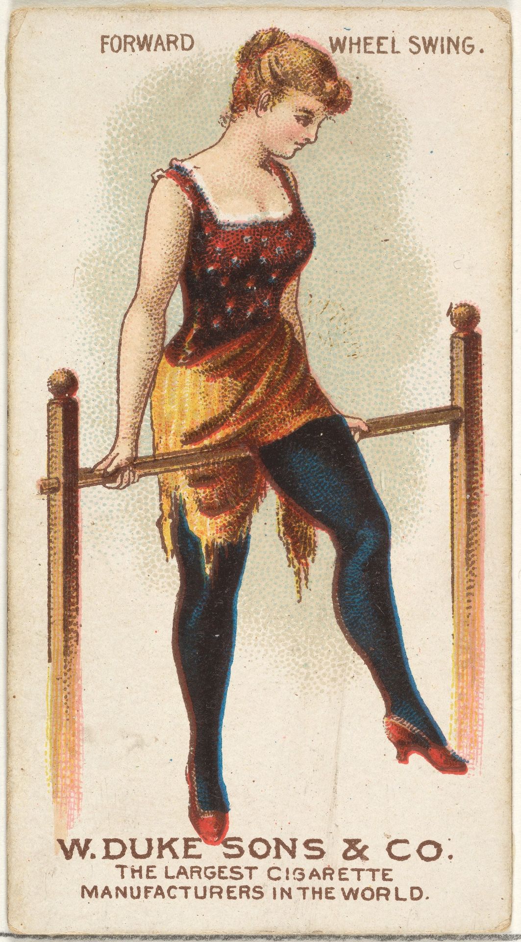 Forward Wheel Swing, from the Gymnastic Exercises series (N77) for Duke brand cigarettes by W. Duke, Sons & Co.