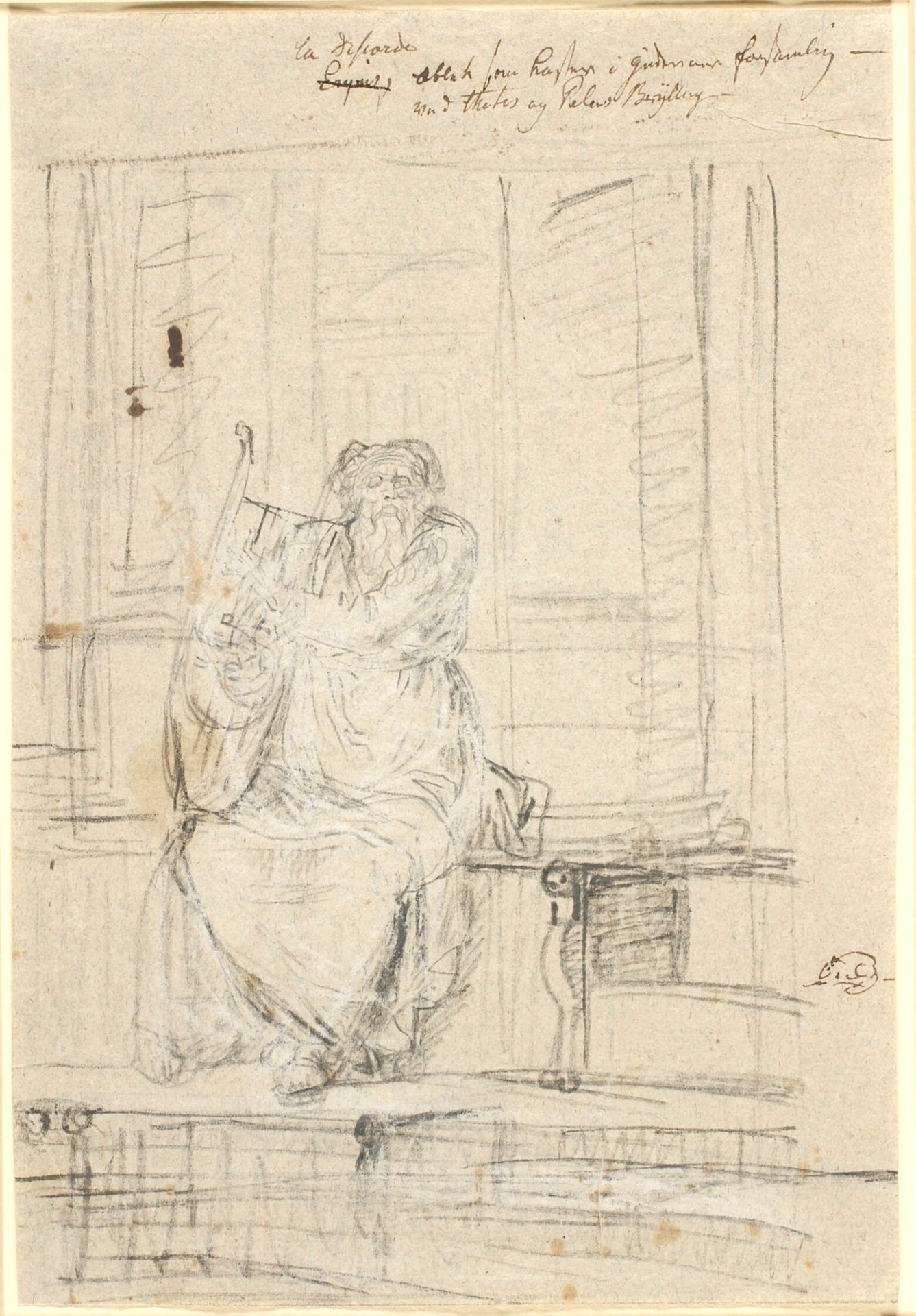 Udkast til billedet af Homér by Nicolai Abildgaard