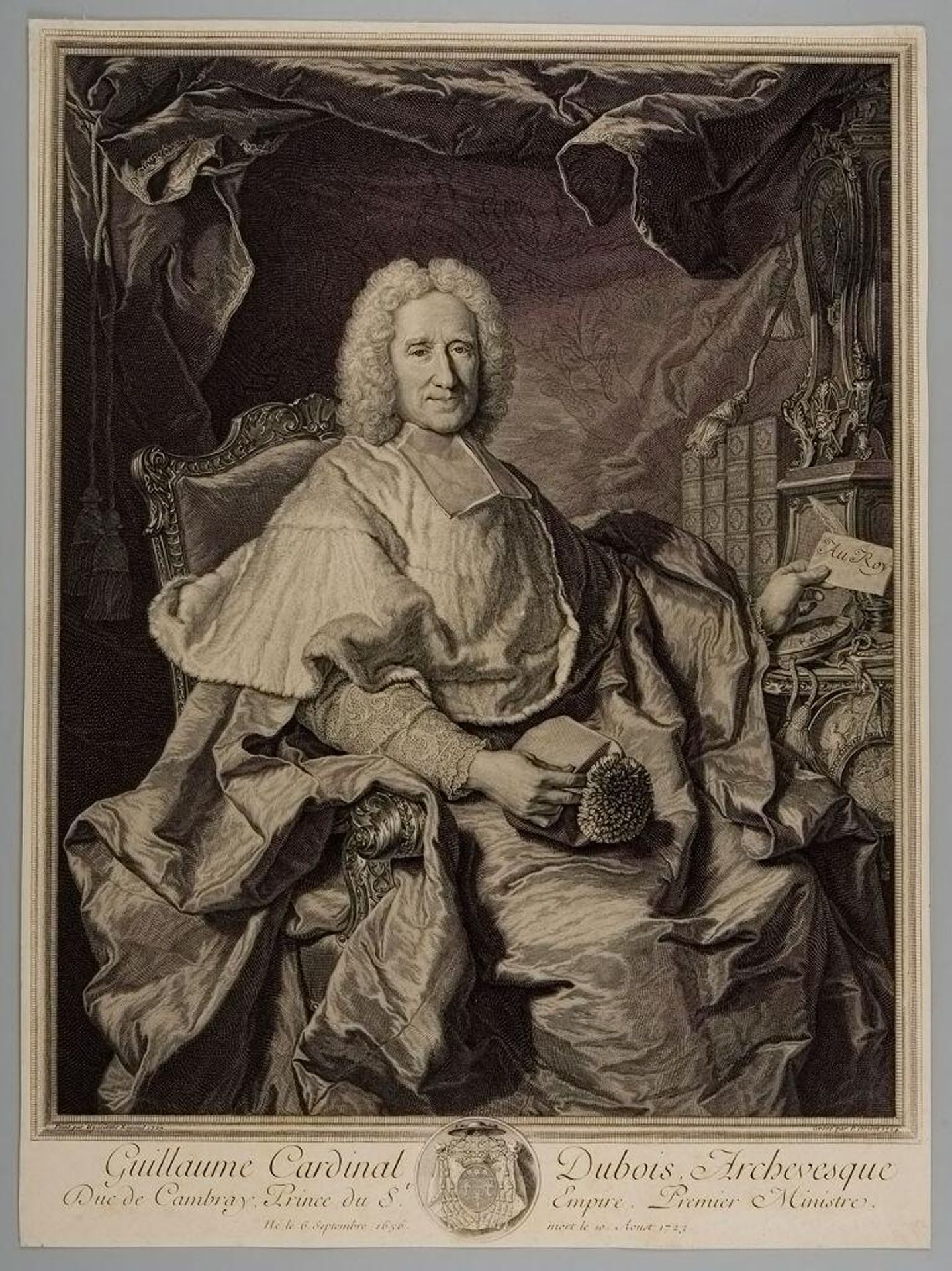 Cardinal Guillaume Dubois, Archbishop and Duke of Cambray by Pierre Drevet