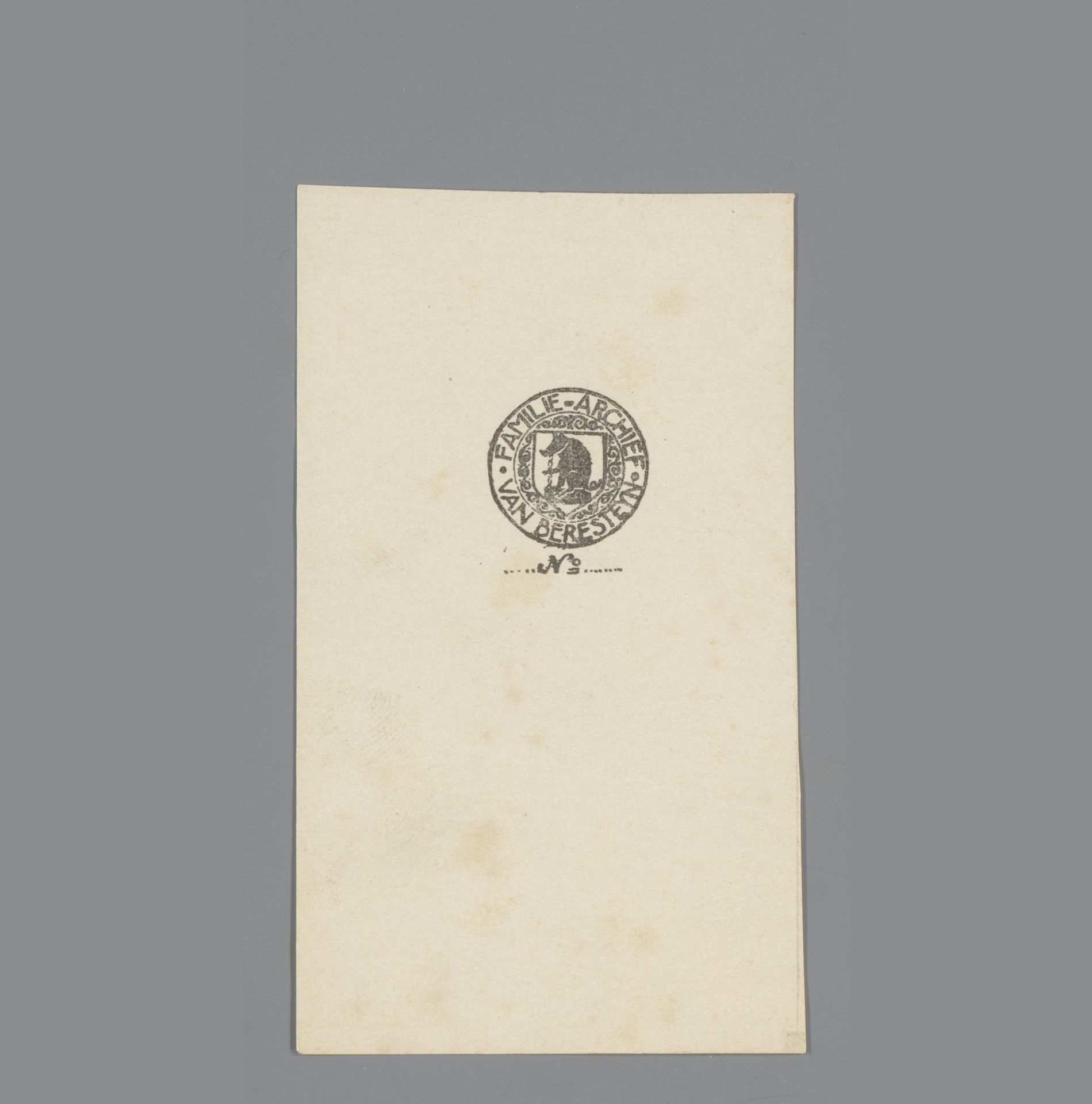Ex libris van het familiearchief Van Beresteijn by Anonymous