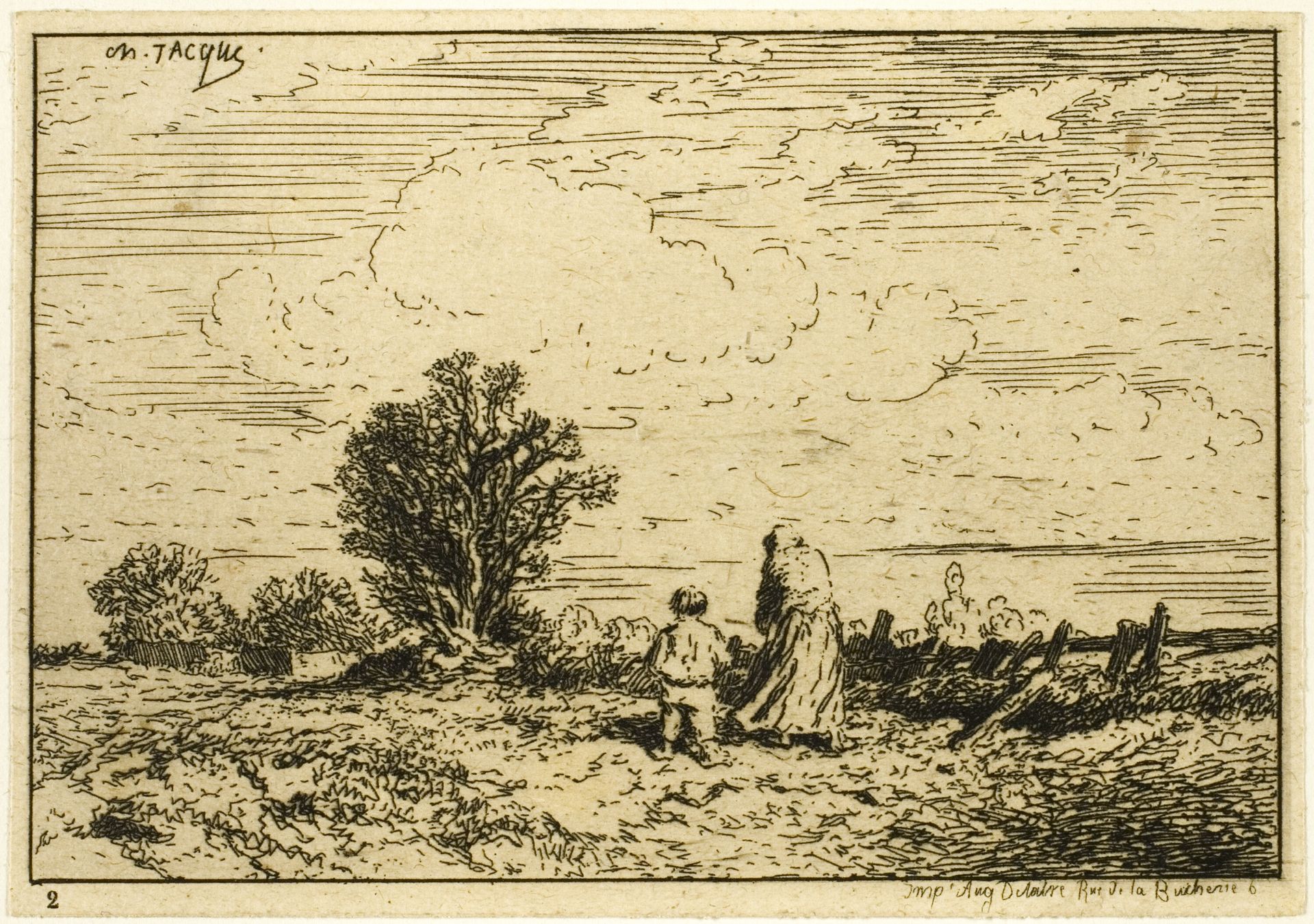 Crossing the Meadow by Charles Jacque
