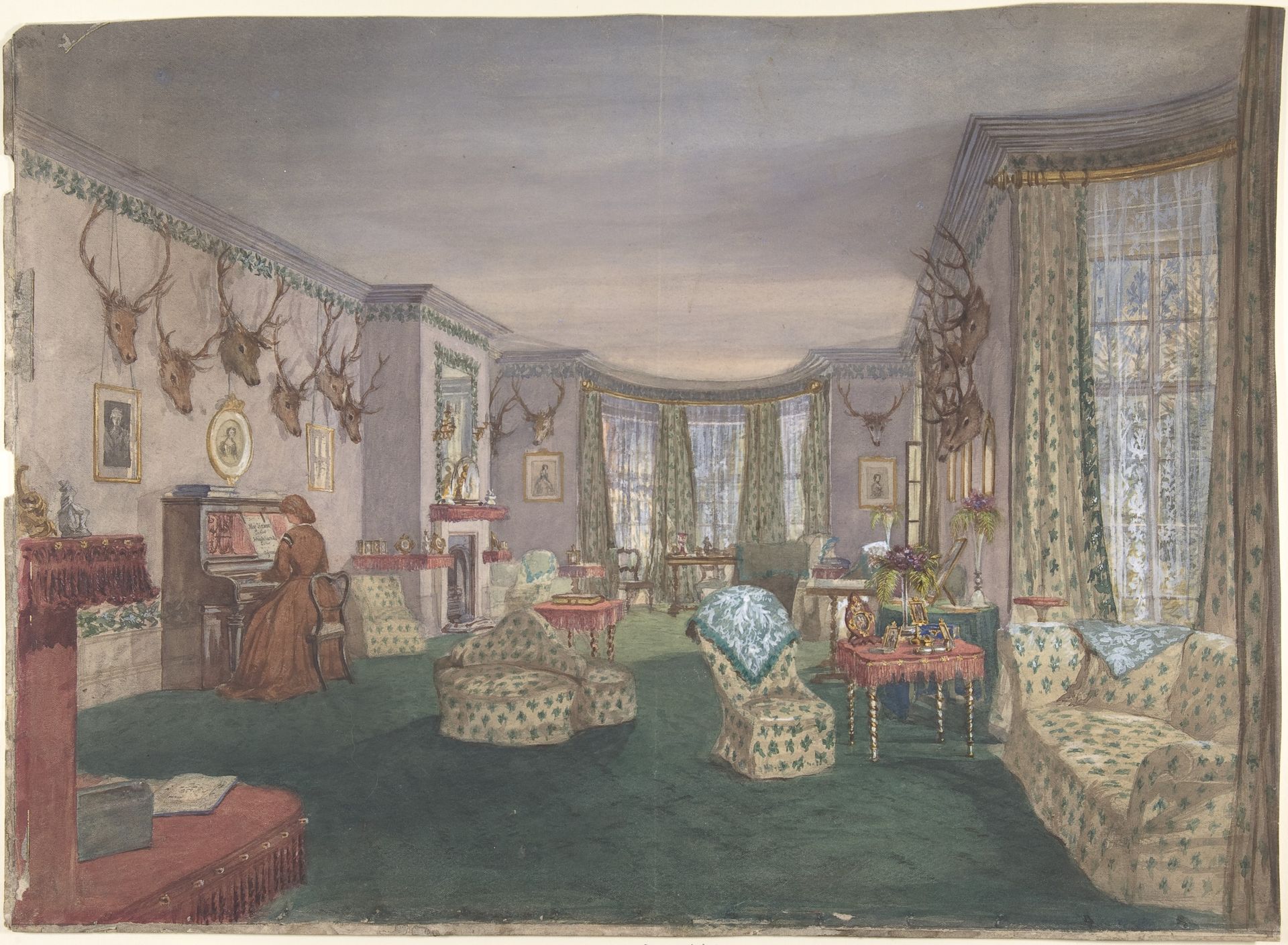 Drawing Room at Mar Lodge, Parish of Craithe and Braemar, Aberdeenshire by Anonymous