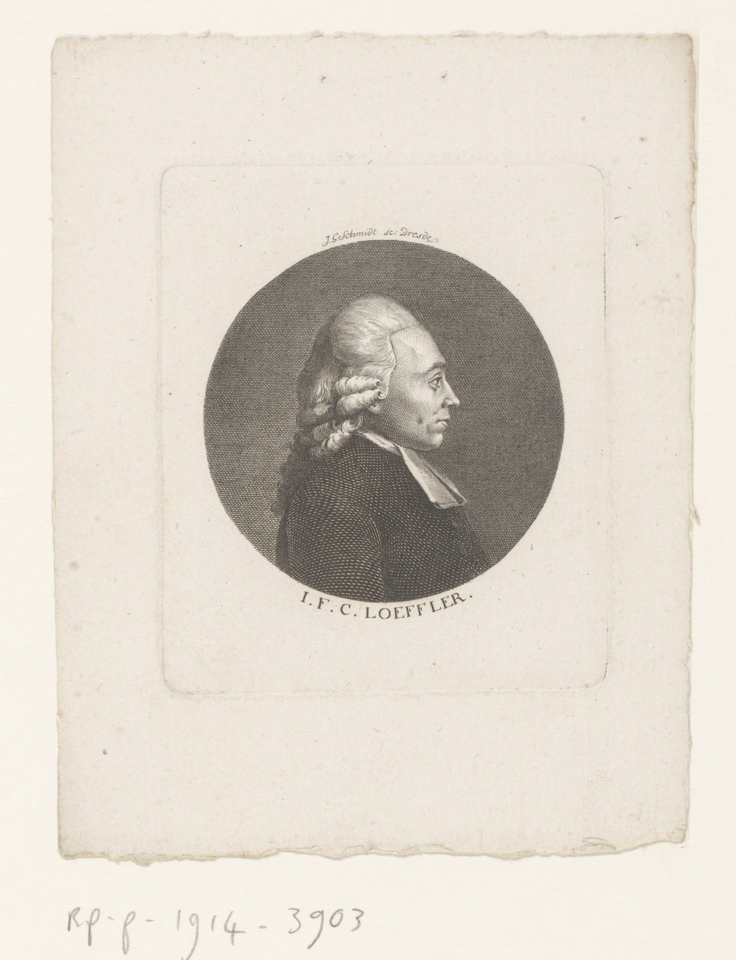 Portret van Josias Friedrich Christian Löffler by Johann Gottfried Schmidt