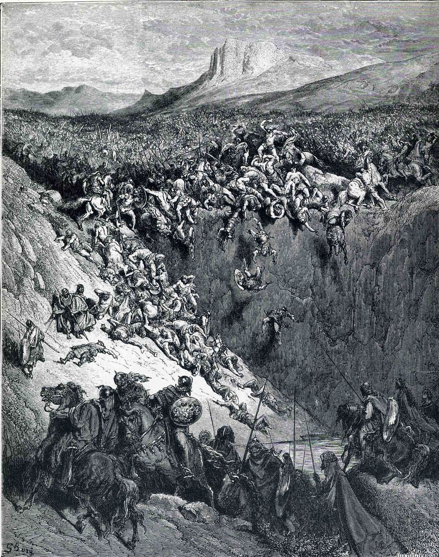 Samson Destroys the Philistines with an Ass' Jawbone by Gustave Dore