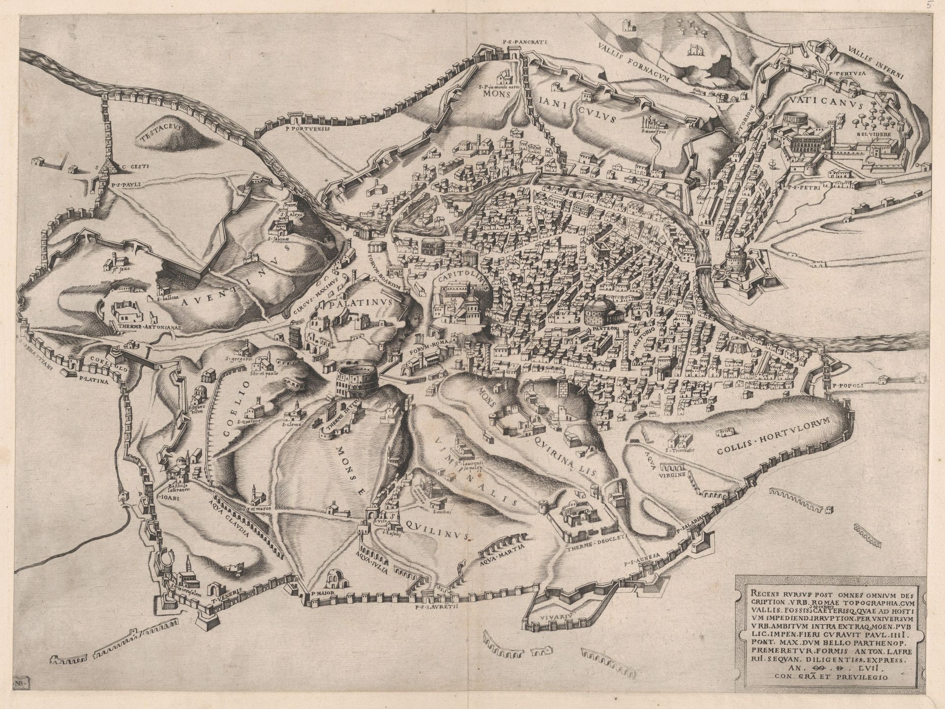 Speculum Romanae Magnificentiae: View of Rome from the East by Nicolas Beatrizet
