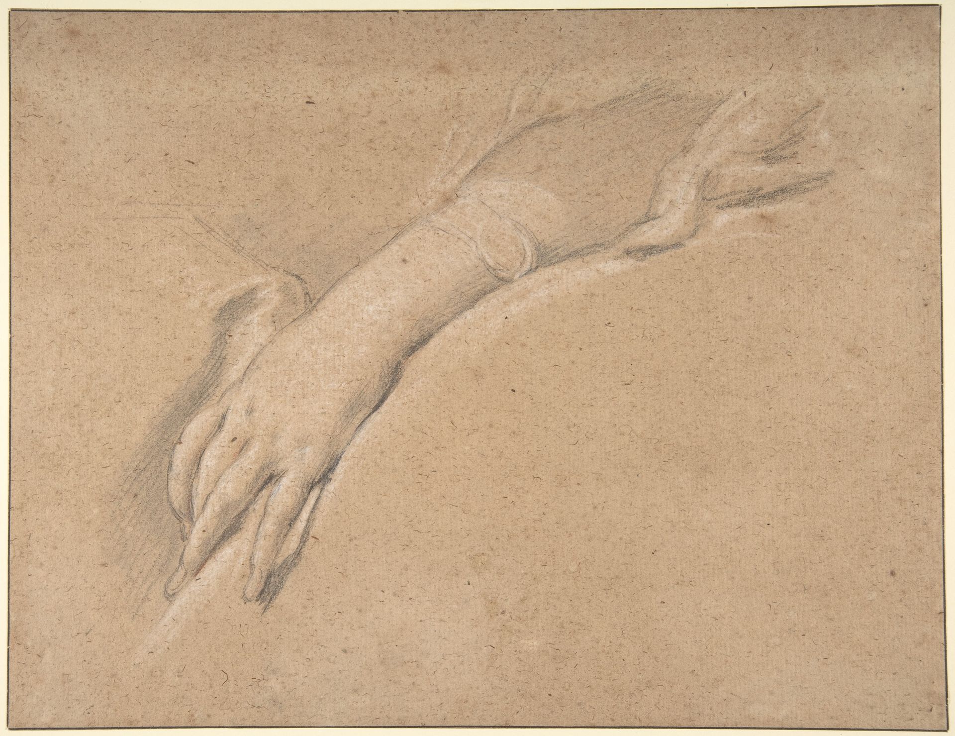 Study of the left hand of Mme de Pompadour by Francois Boucher