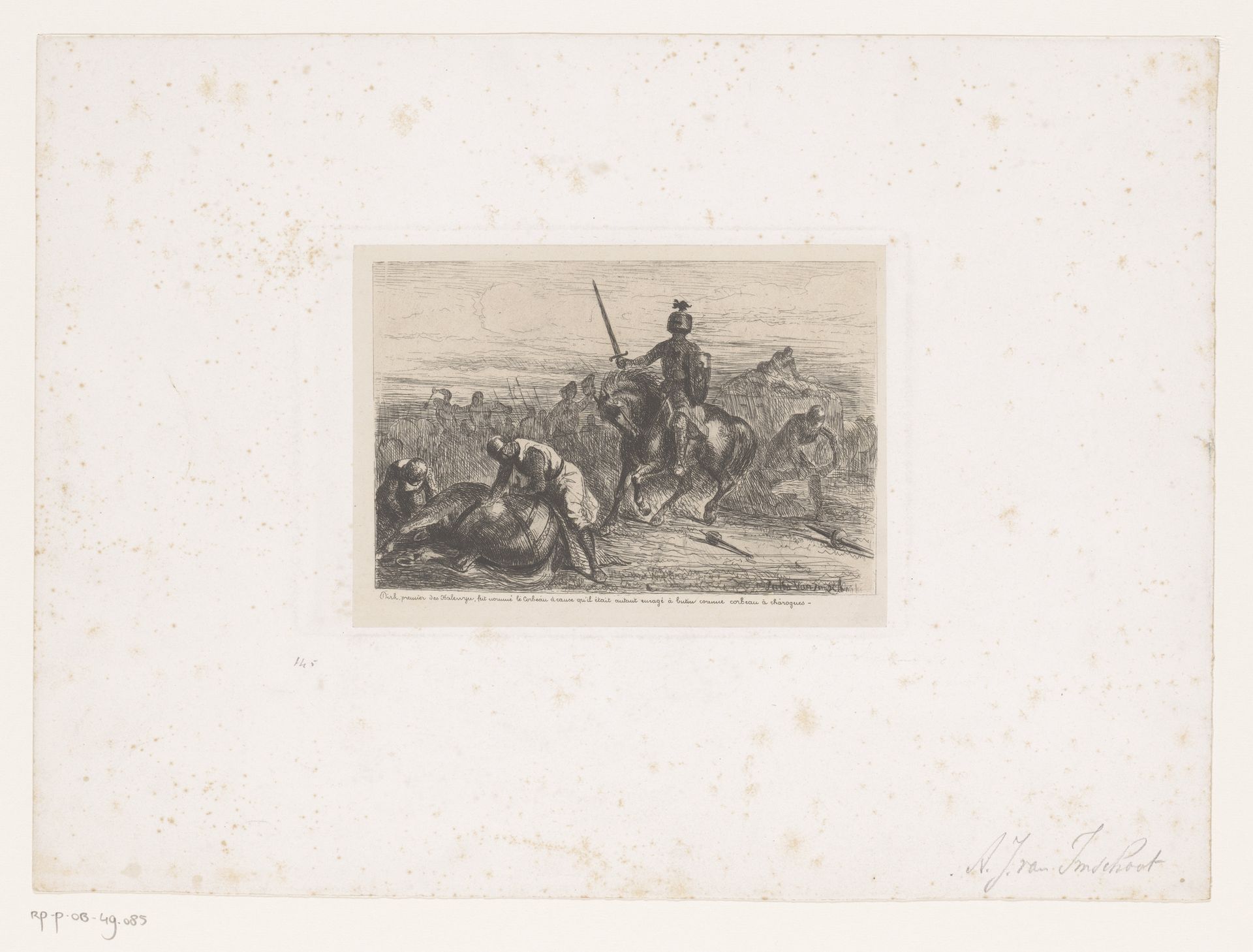Ridders vechten op een slagveld by Jules Van Imschoot
