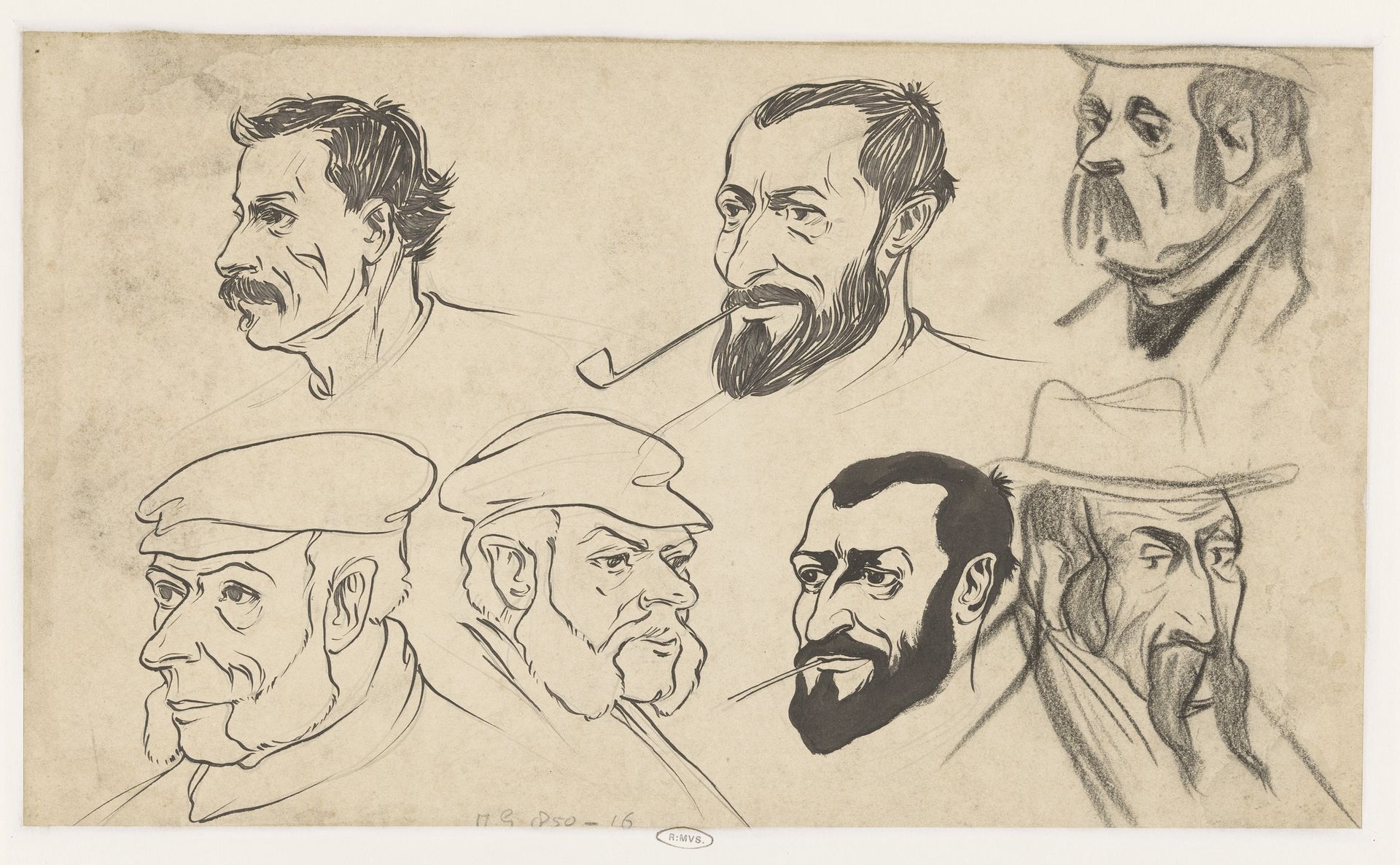 Studieblad met koppen by Jan de Waardt