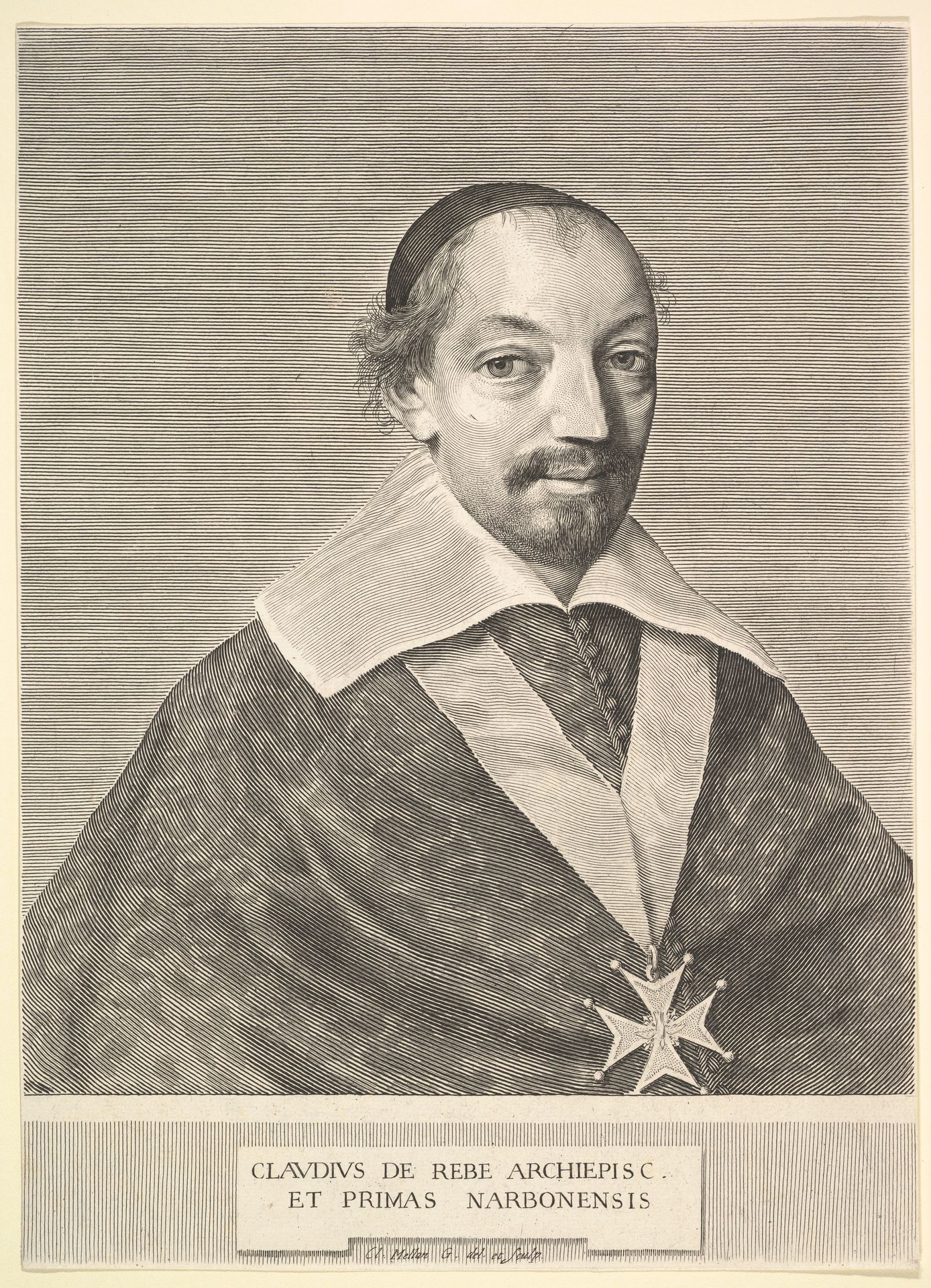 Claude de Rebé, Archbishop of Narbonne by Claude Mellan