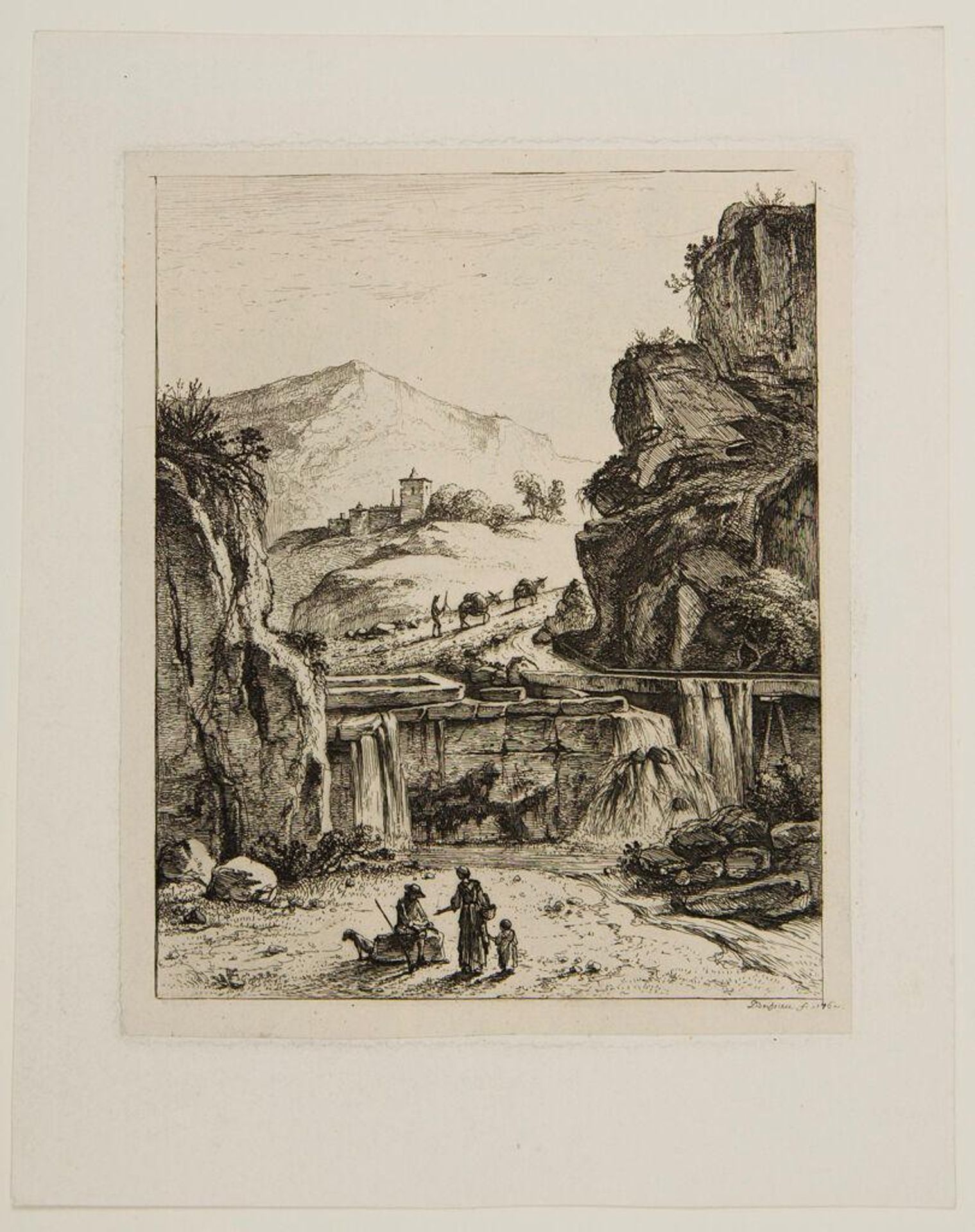 Mountainous Rocks with Cascades by Jean Jacques de Boissieu
