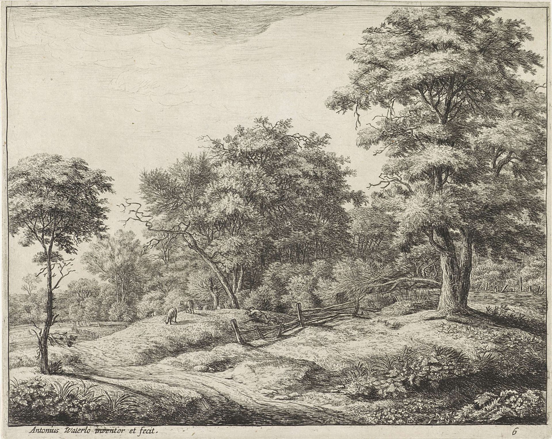 Slapende herder by Anthonie Waterloo