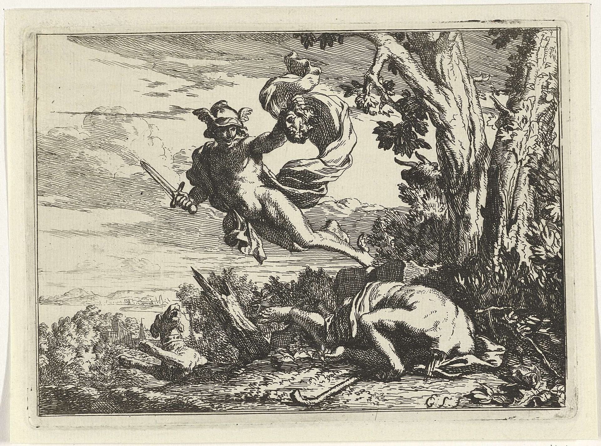 Mercurius met het afgehakte hoofd van Argus by Gerard de Lairesse