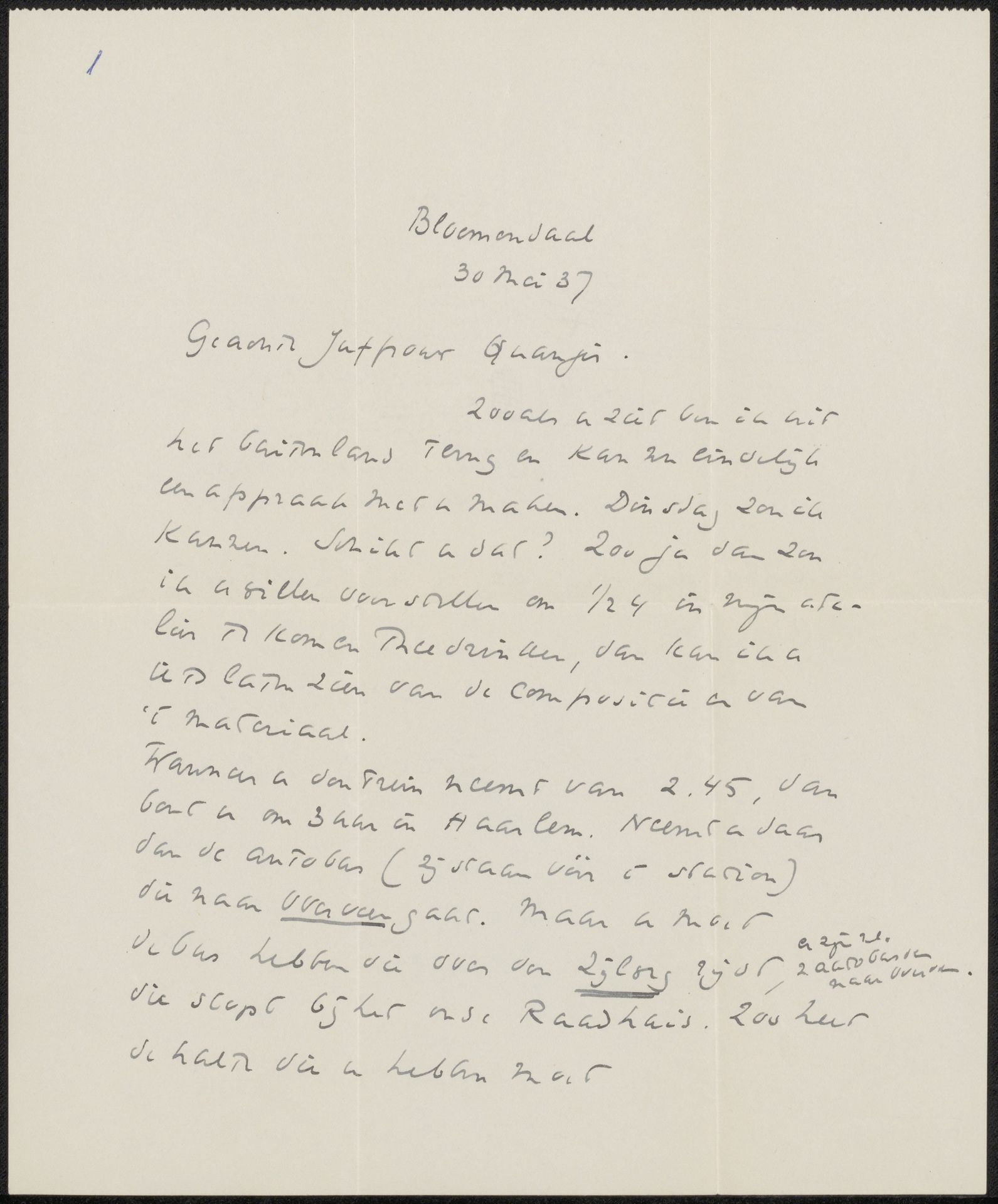 Brief aan Marisa Quanjer by Richard Nicolaüs Roland Holst