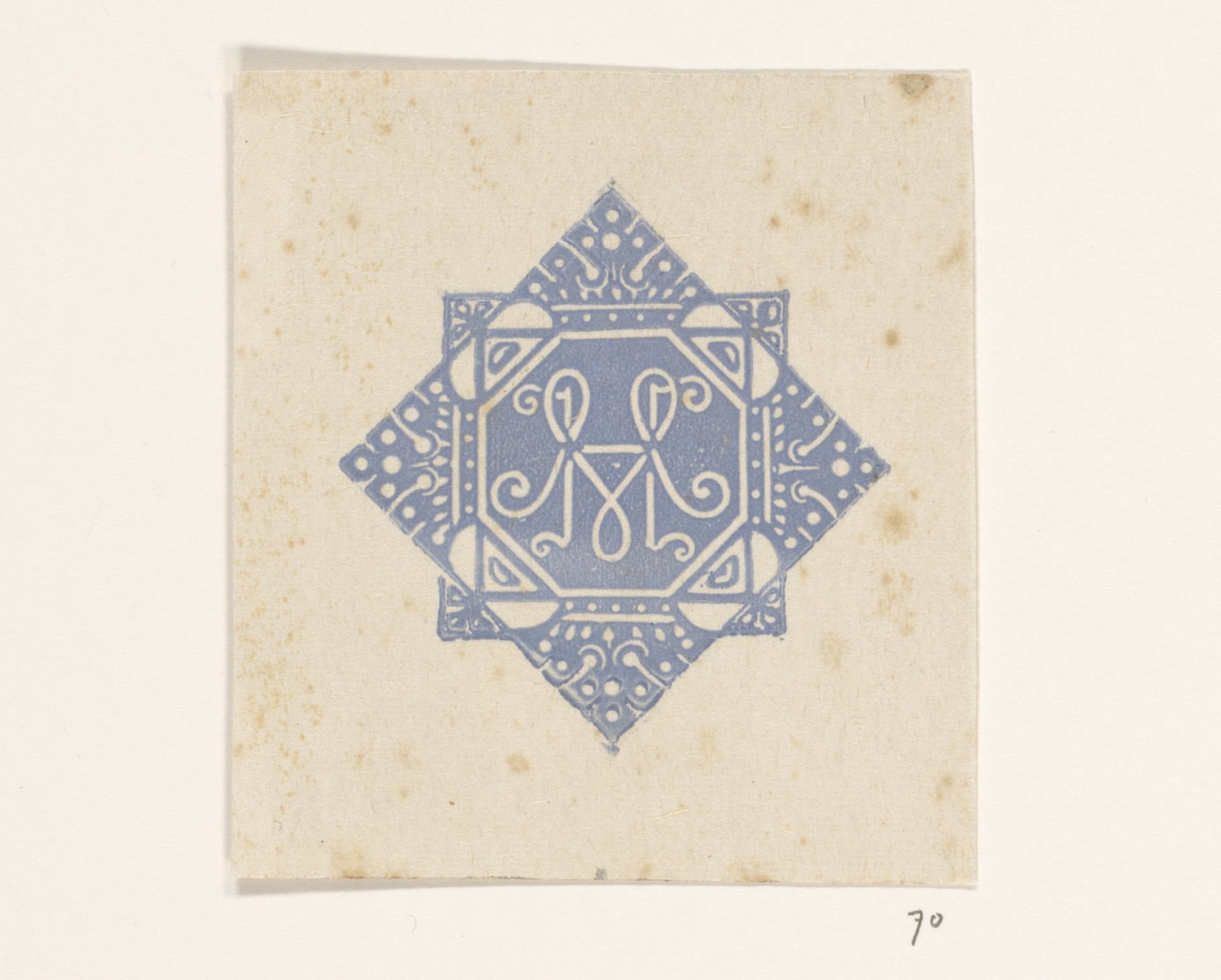 Vignet met monogram MvH by Bernard Willem Wierink