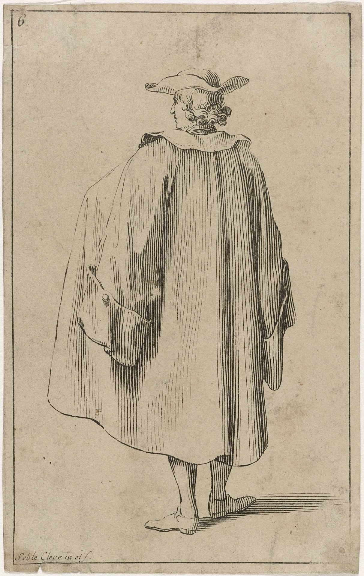 Heer in lange mantel, van achteren gezien by Sébastien Leclerc I