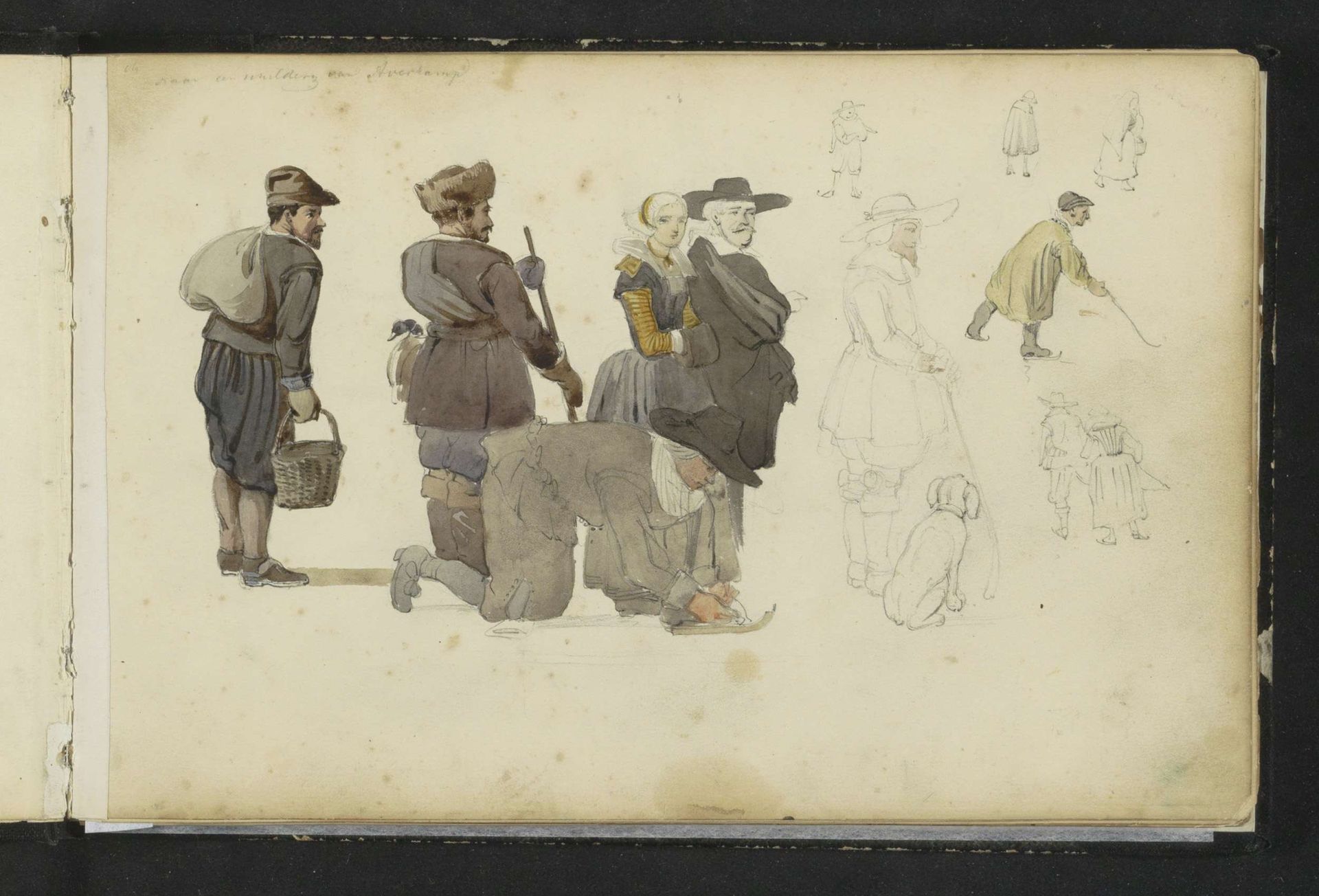 Figuren in verschillende houdingen by Cornelis Springer